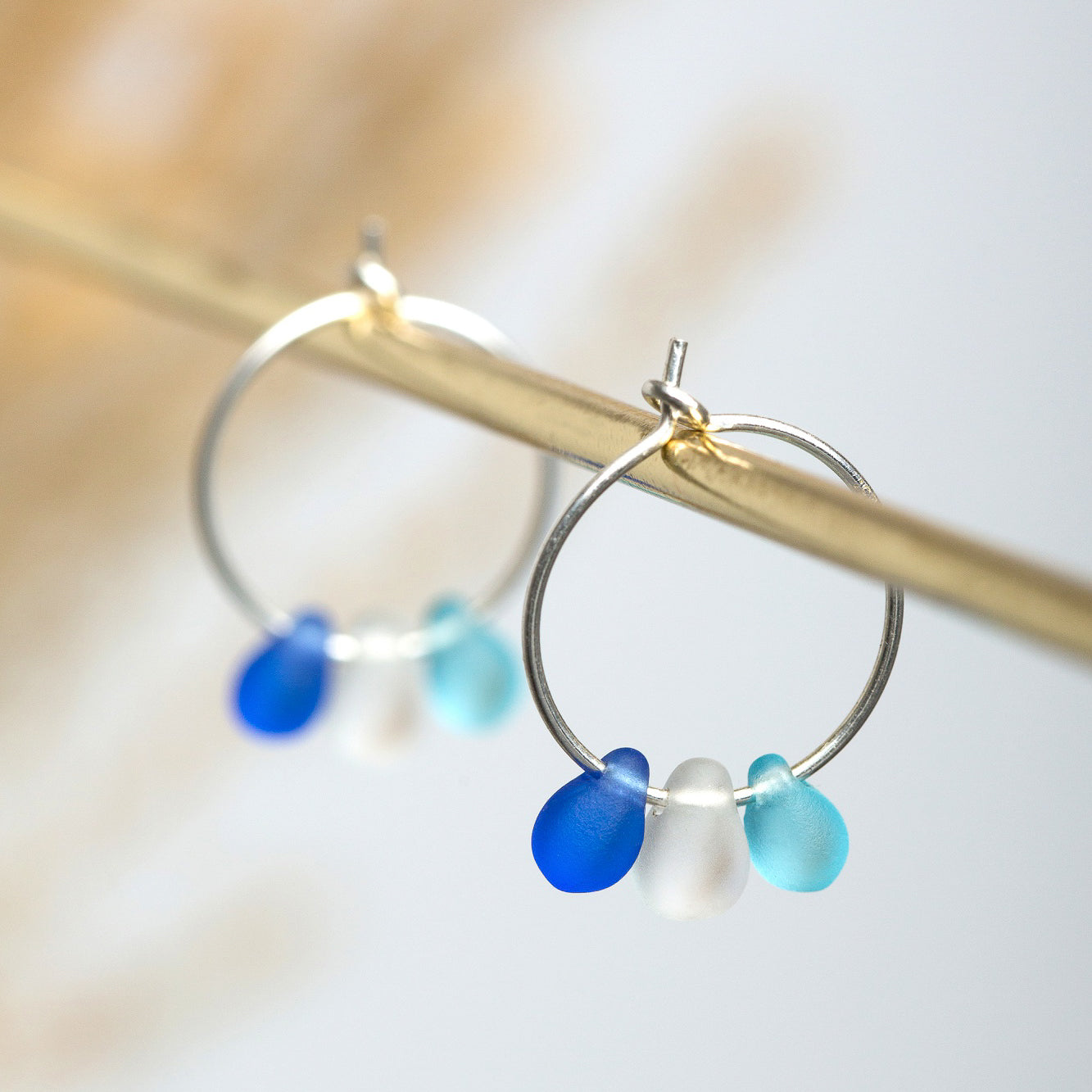 Drop Of The Ocean Hoop Earrings