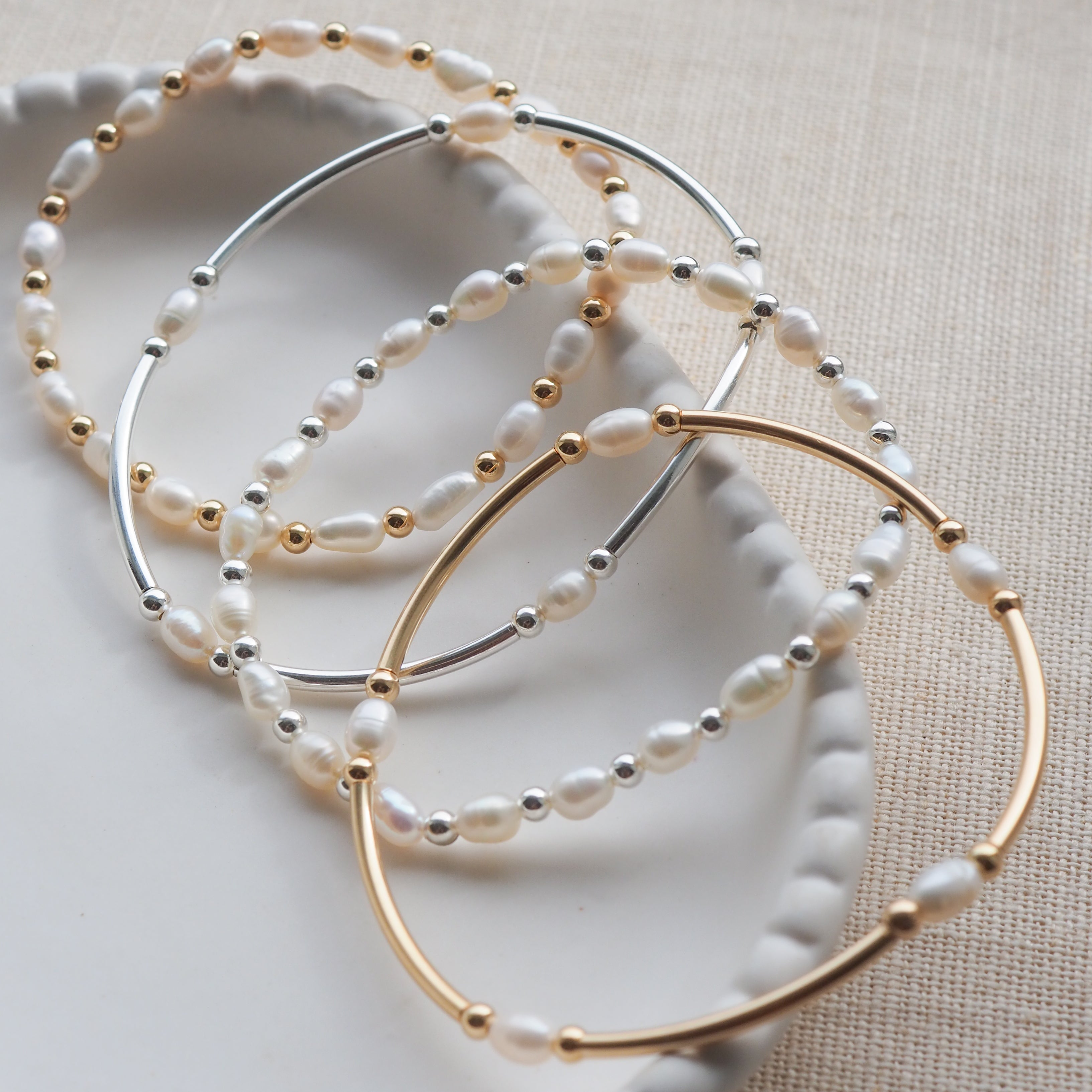 Sterling silver pearl bracelet