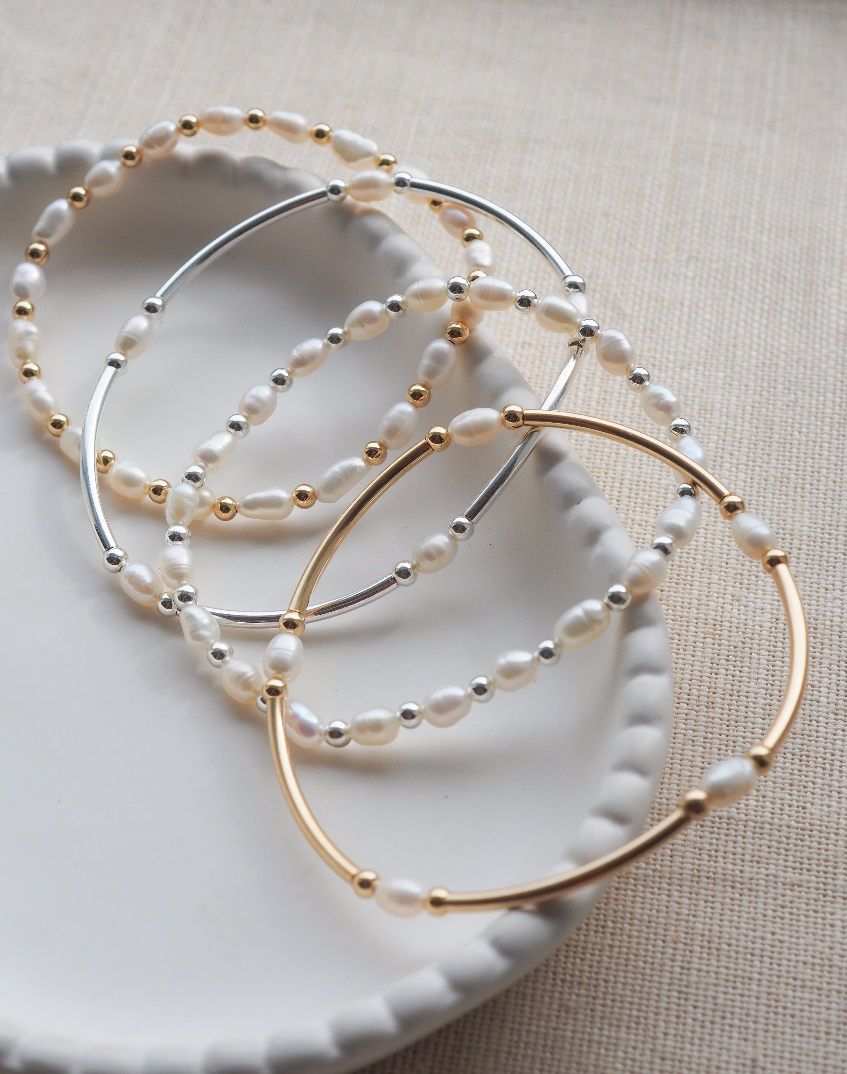 Sterling silver pearl bracelet