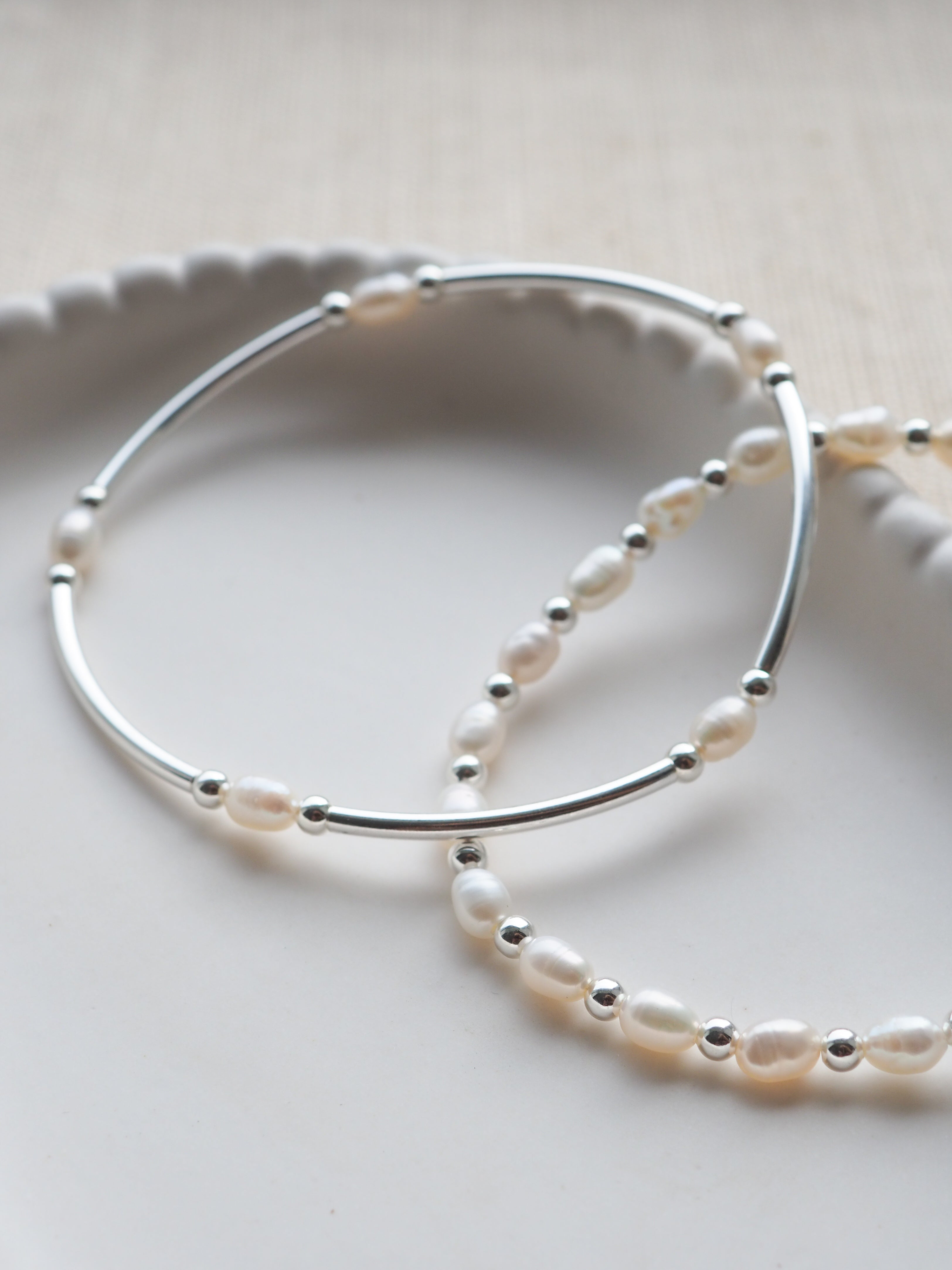 Sterling silver pearl bracelet