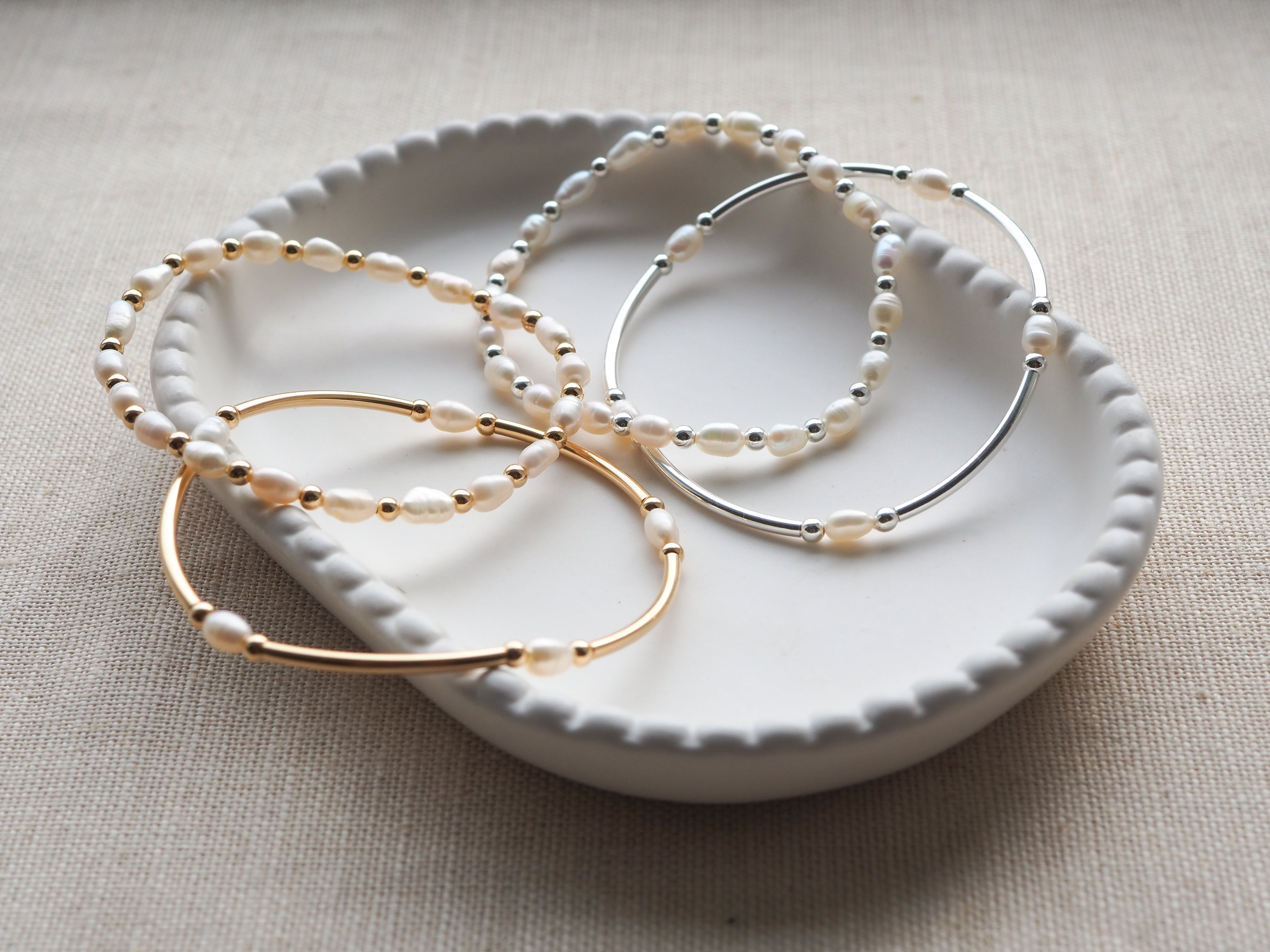 Sterling silver pearl bracelet