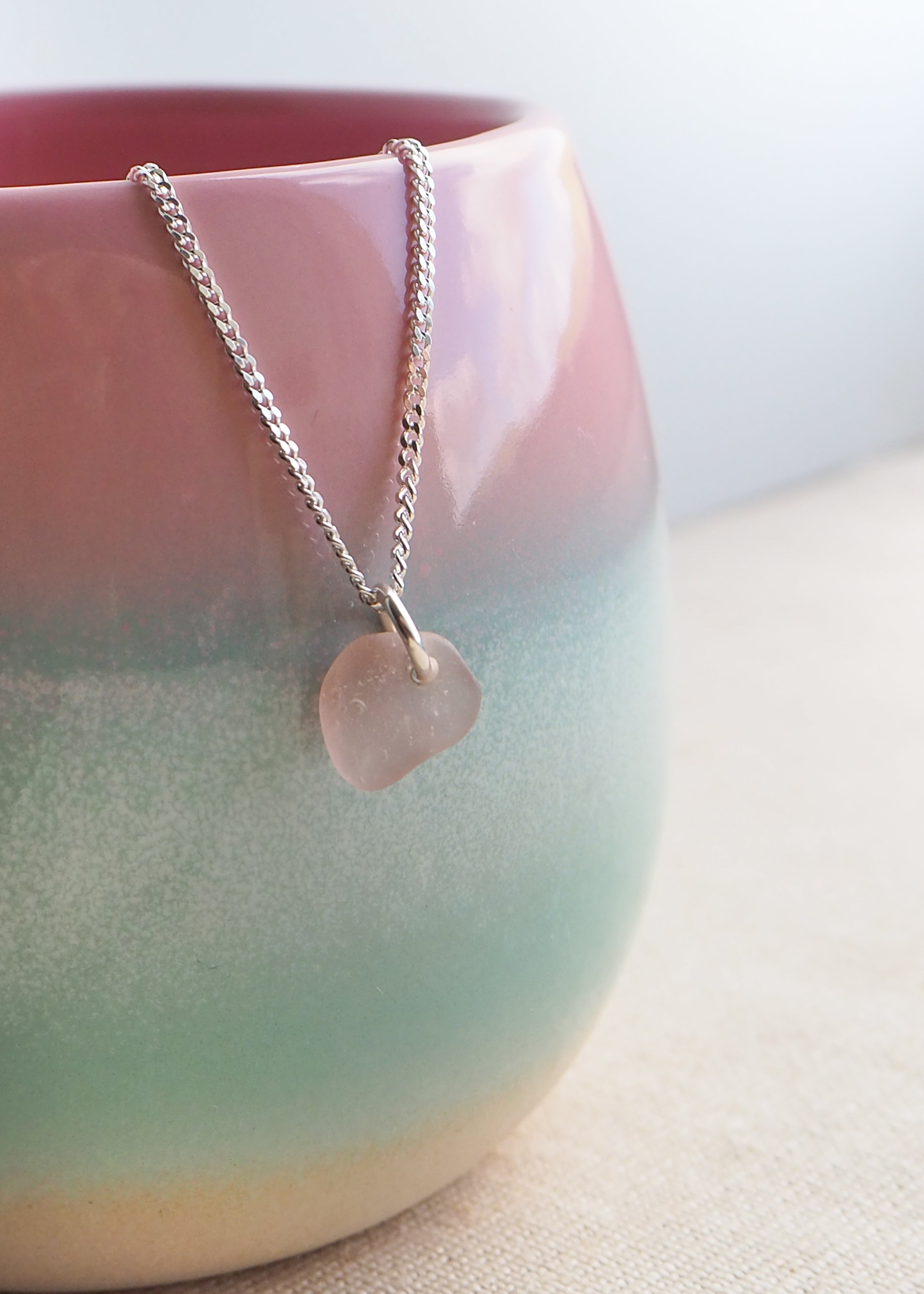 Pink Sea Glass Necklace
