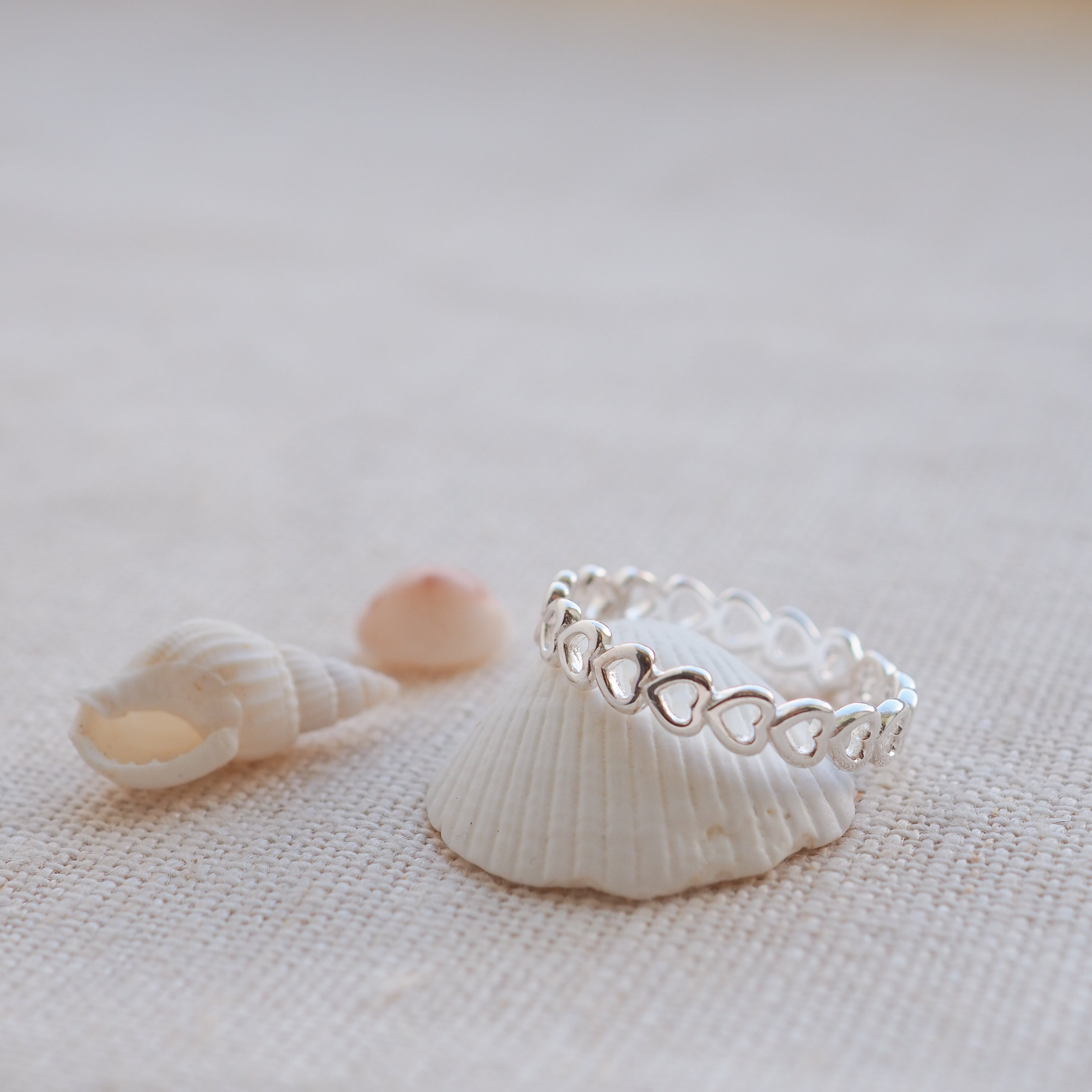 Silver Heart Band Ring