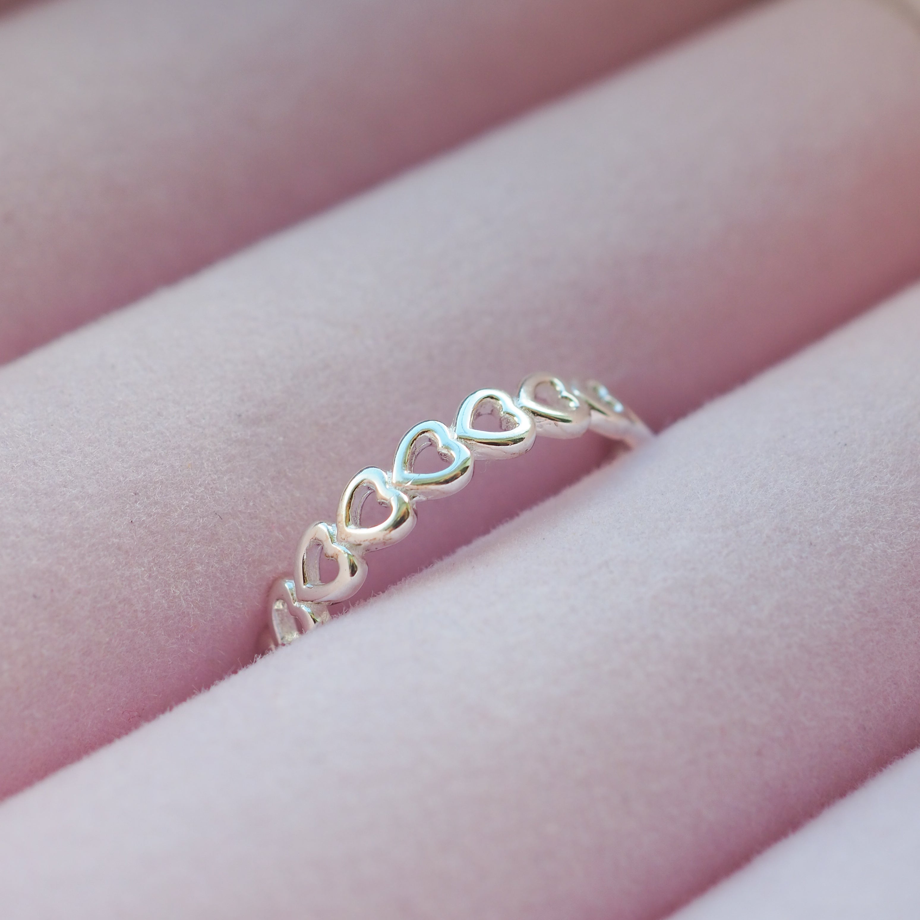 Silver Heart Band Ring