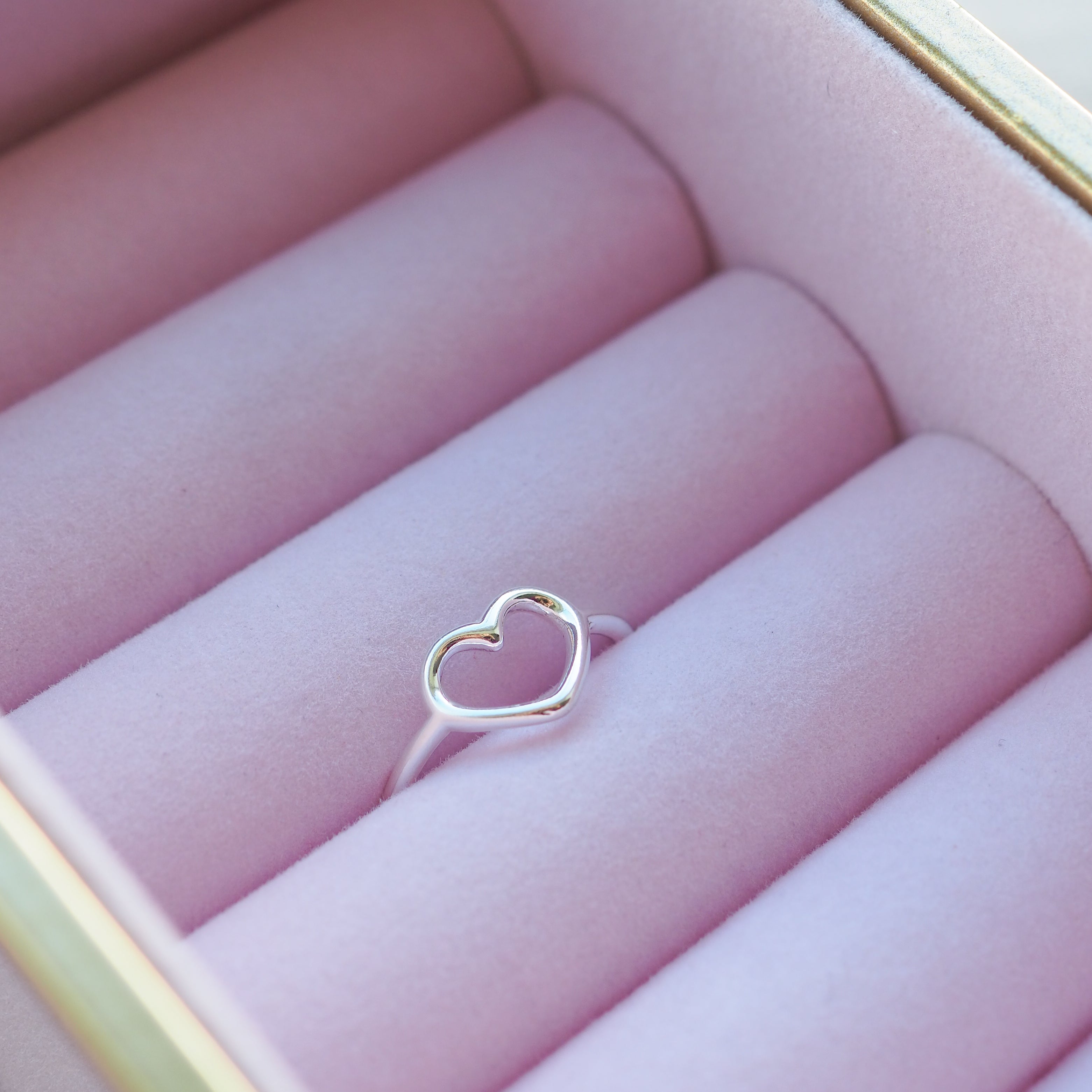 Open Heart Silver Ring