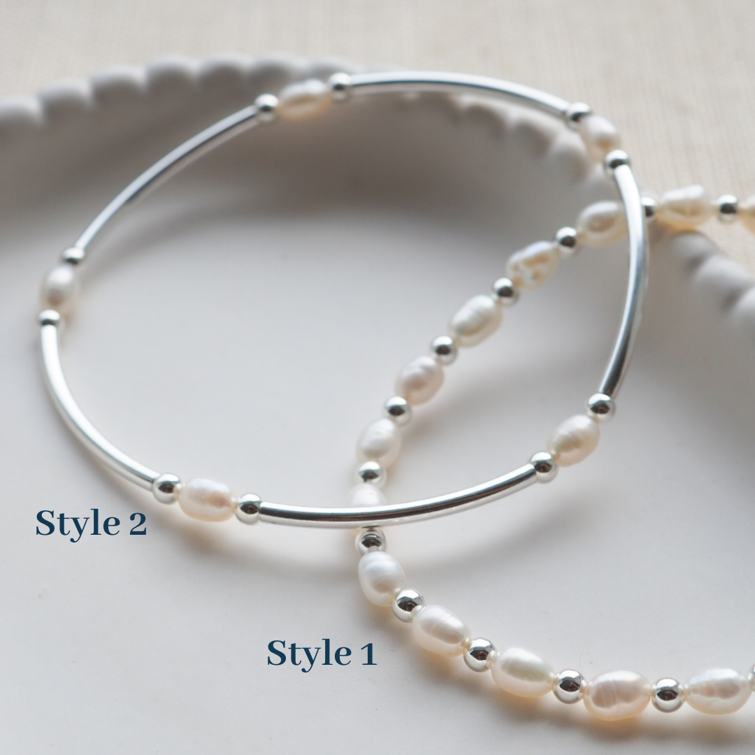 Sterling silver pearl bracelet