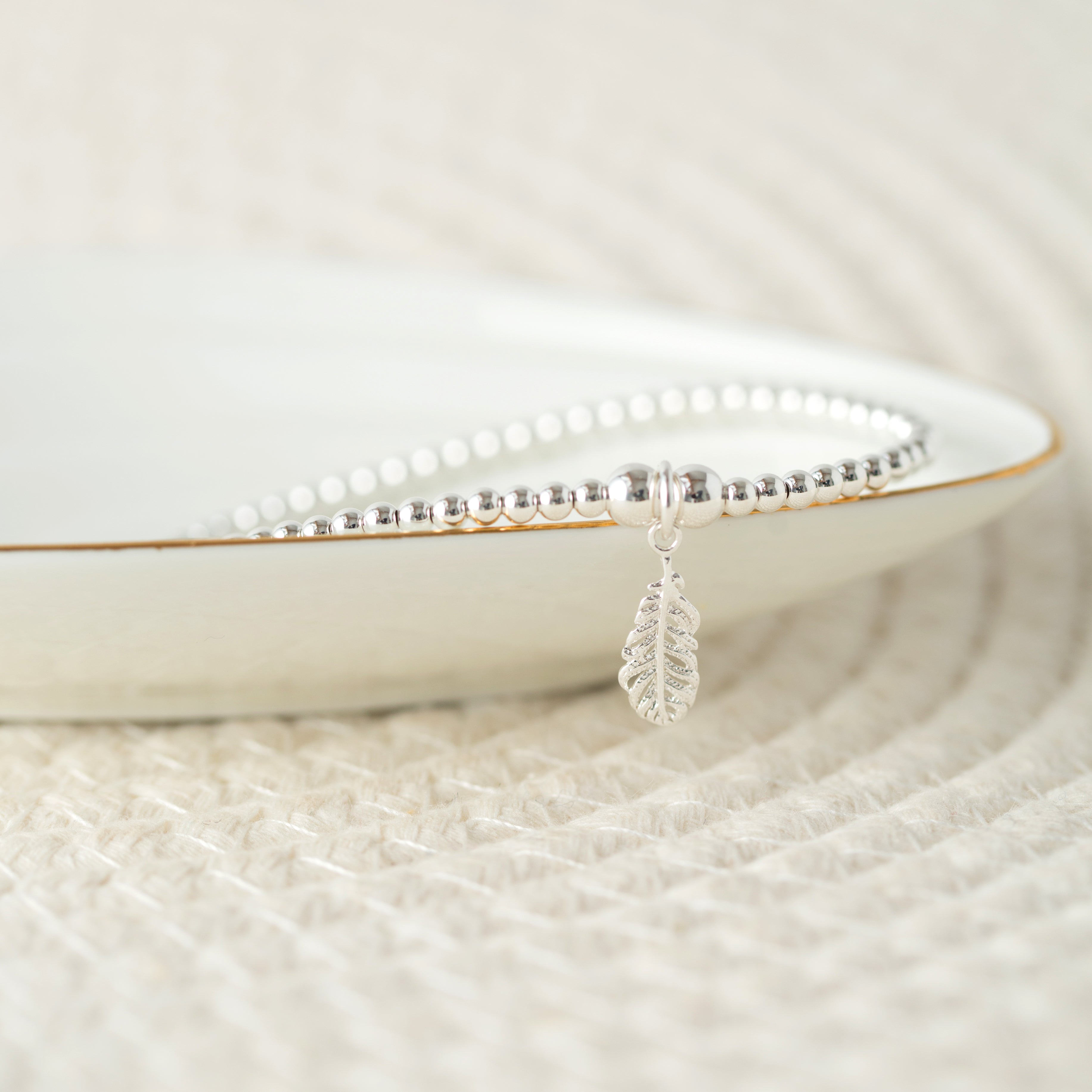 Feather beaded bracelet