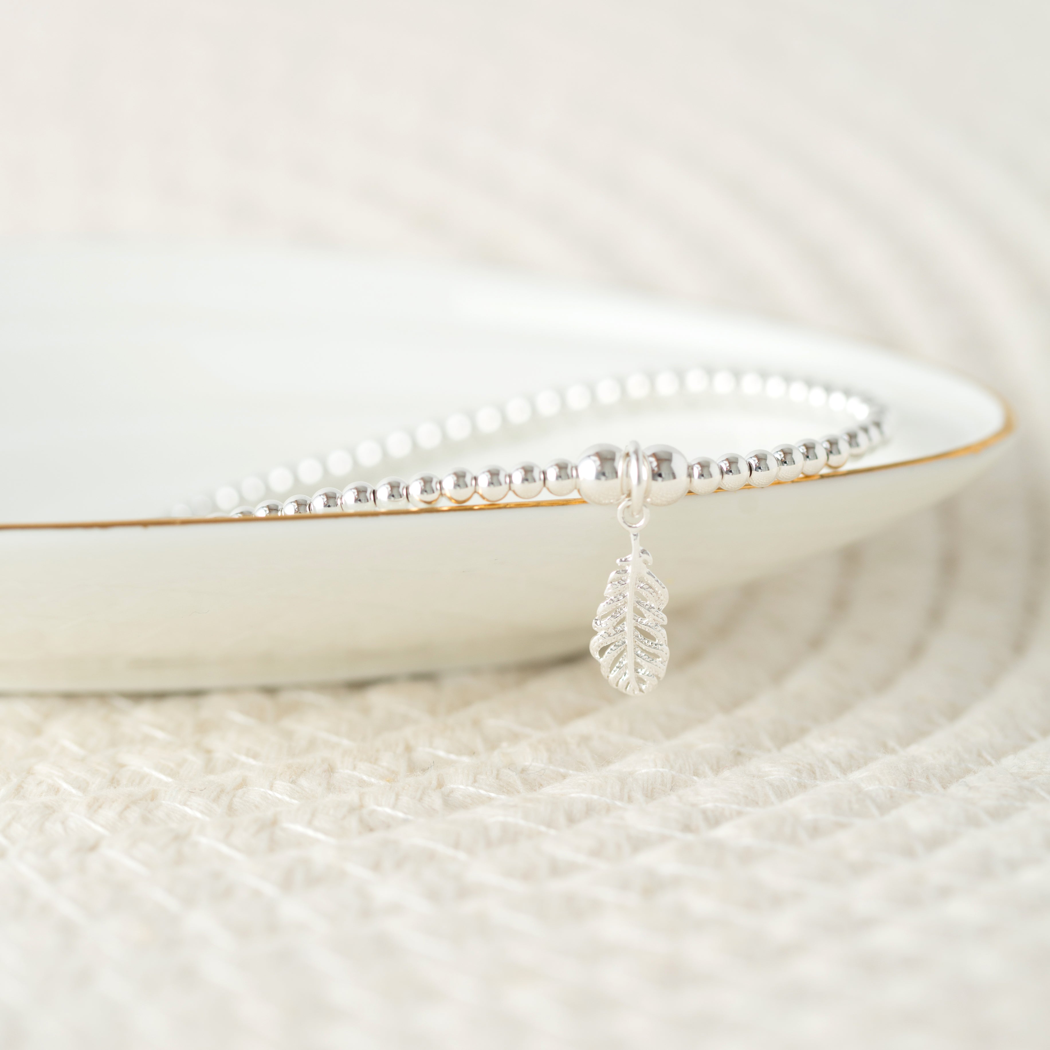 Feather beaded bracelet