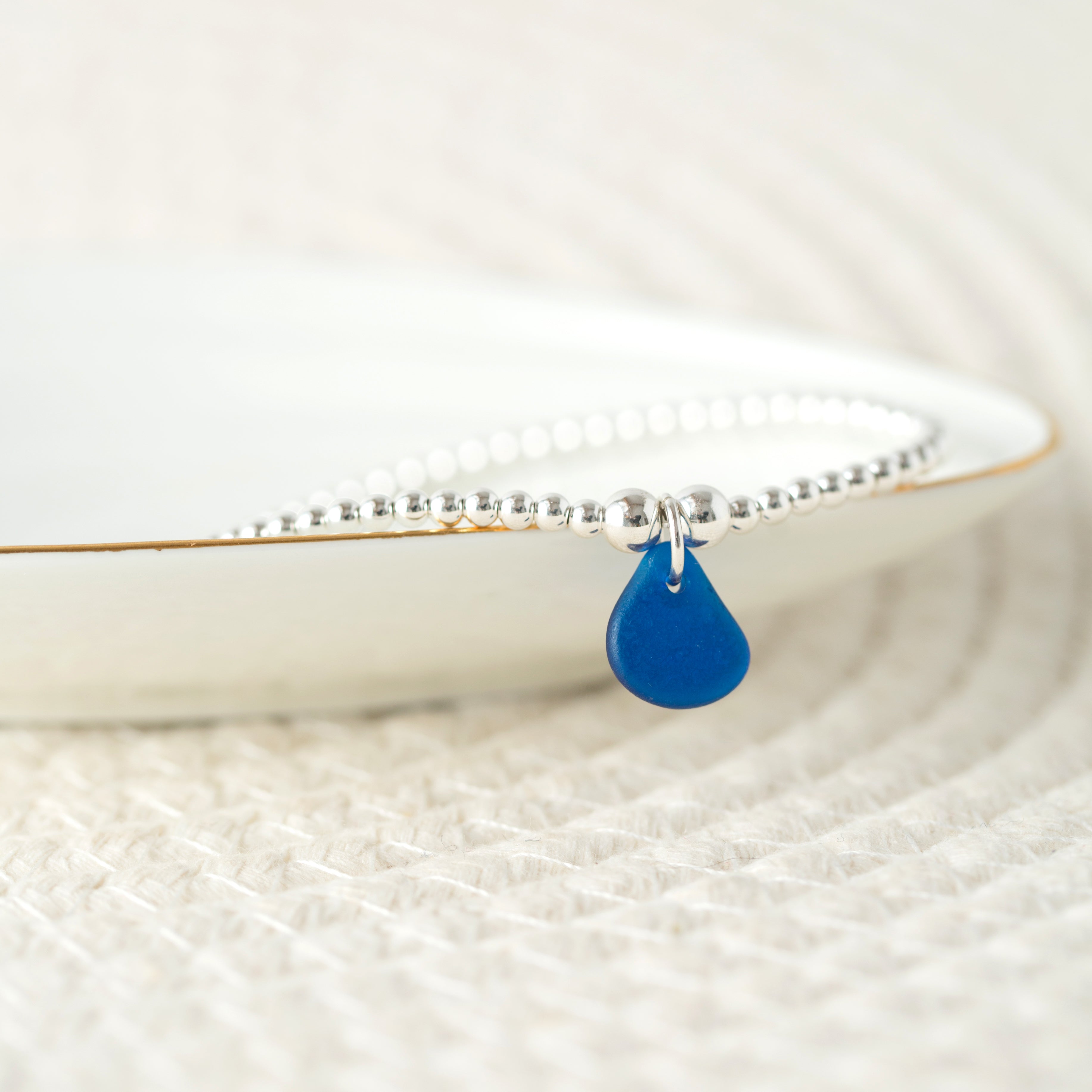 Sea glass beaded bracelet