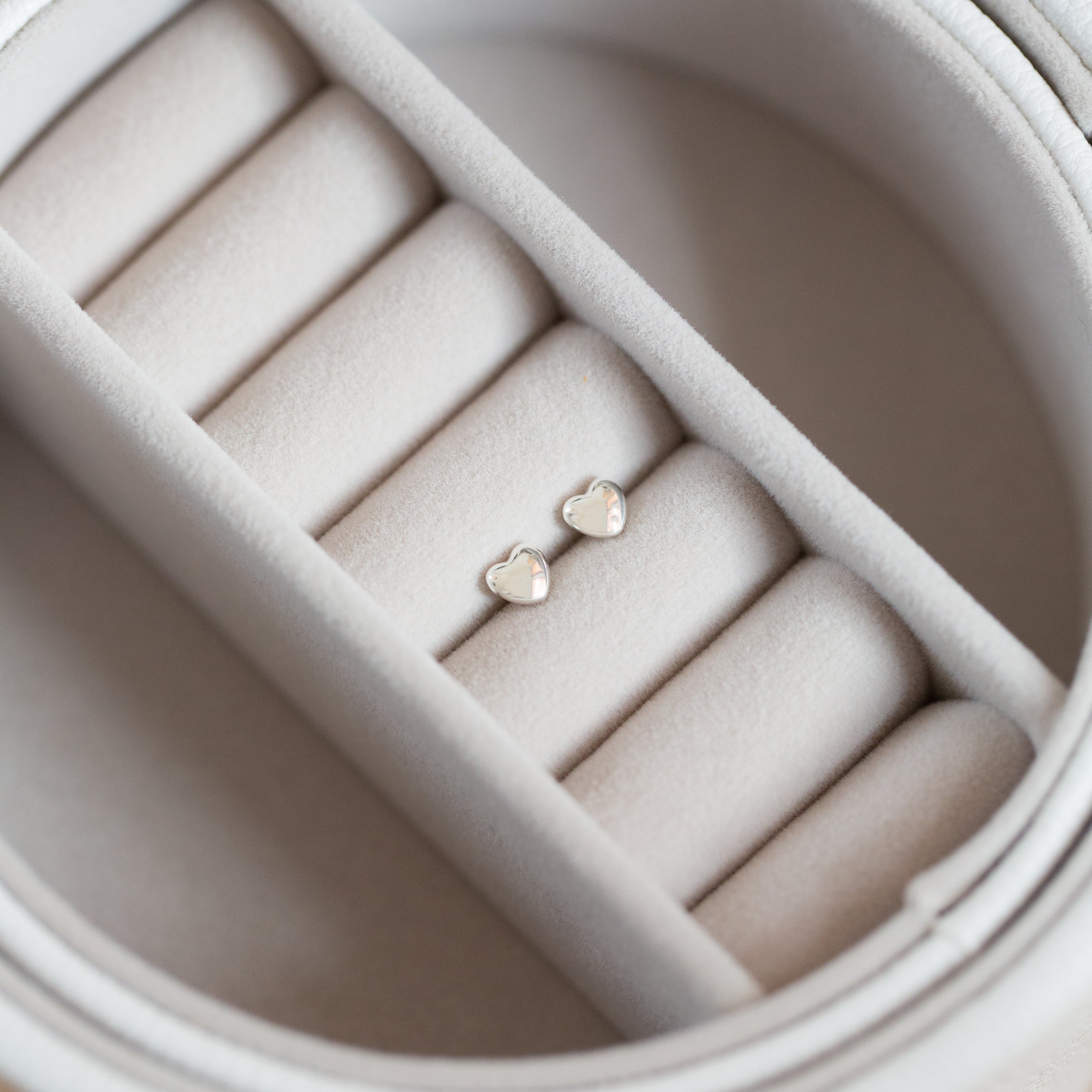 Sterling silver heart studs