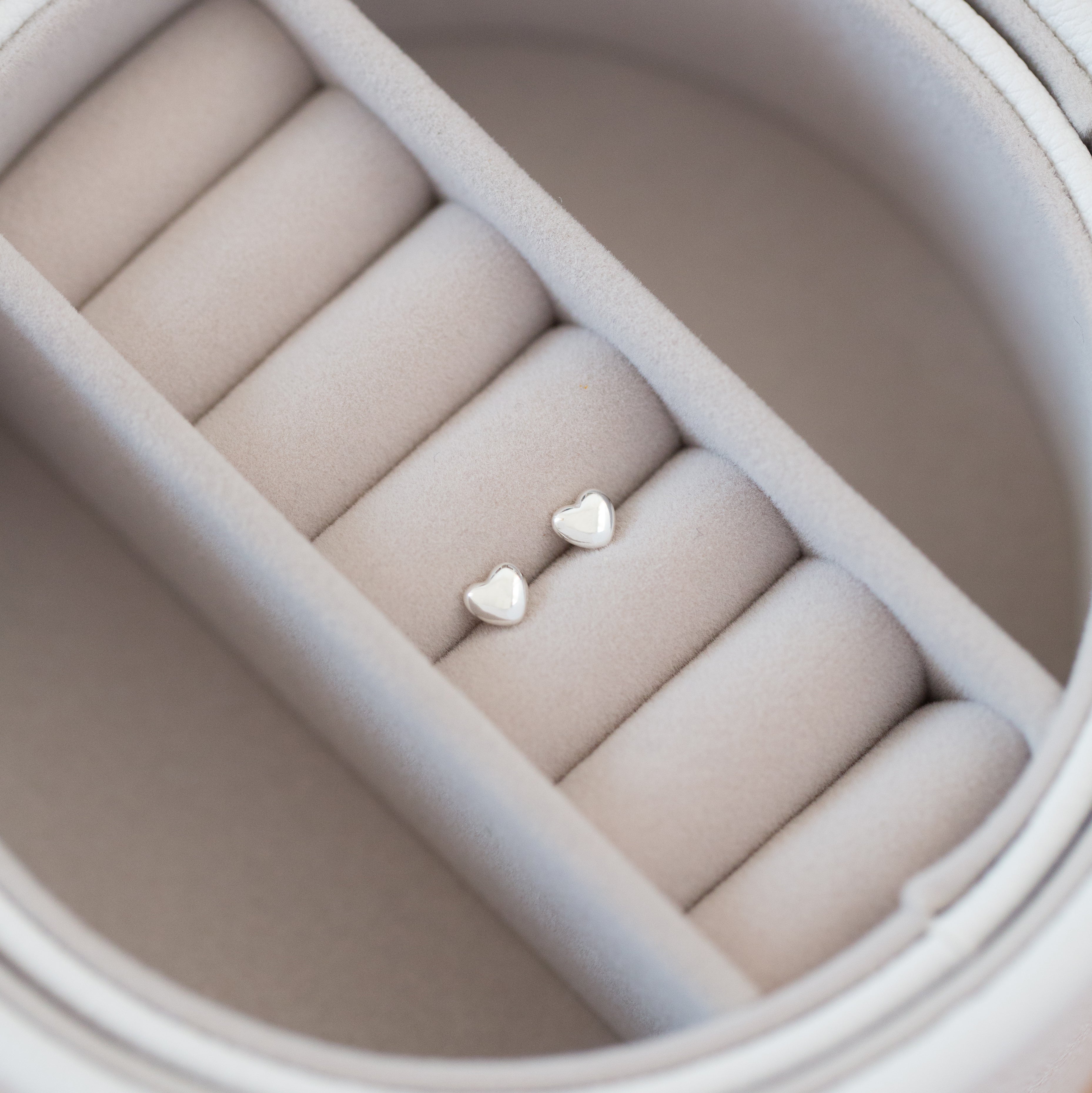 Sterling silver heart studs