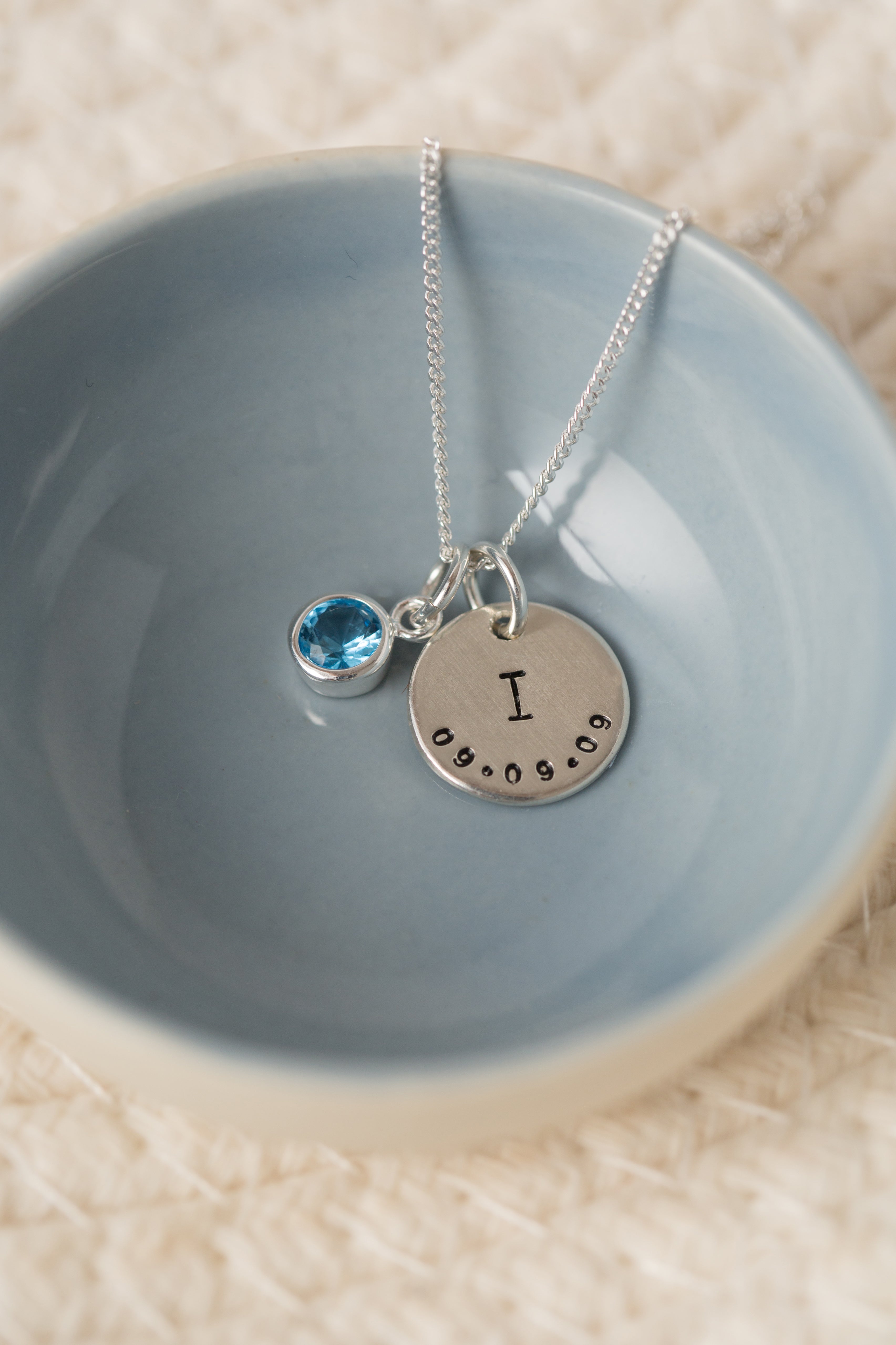 Midi disc and birthstone necklace