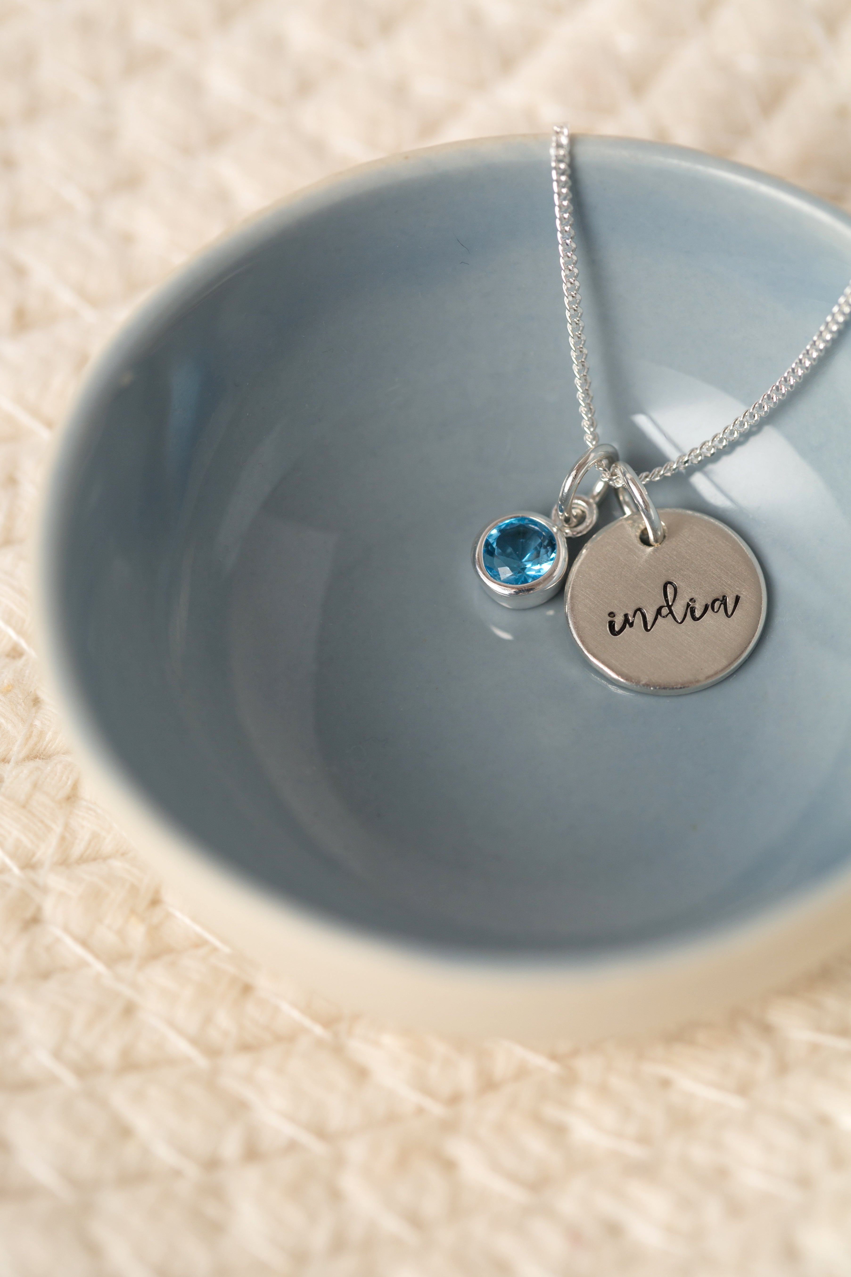 Midi disc and birthstone necklace