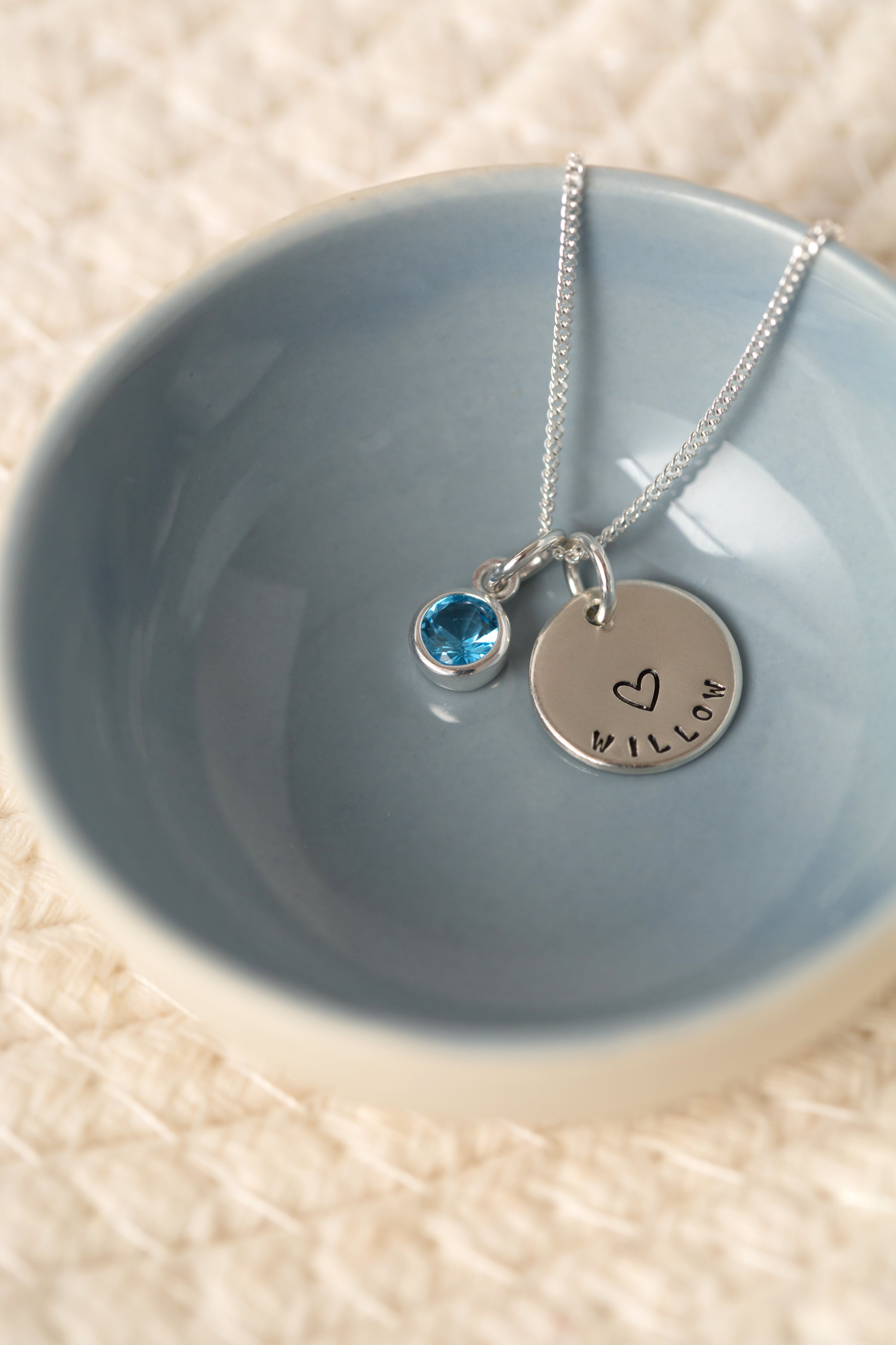 Midi disc and birthstone necklace