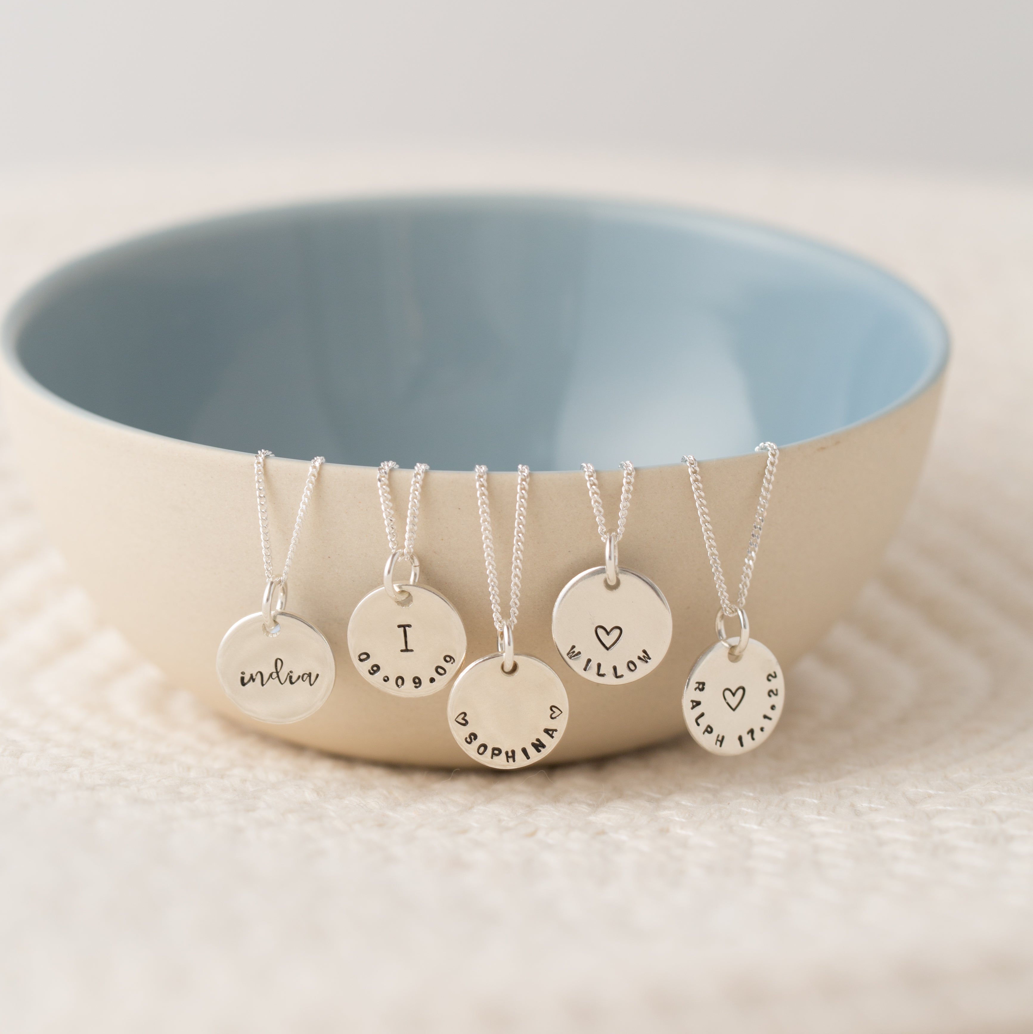 Personalised midi disc necklace