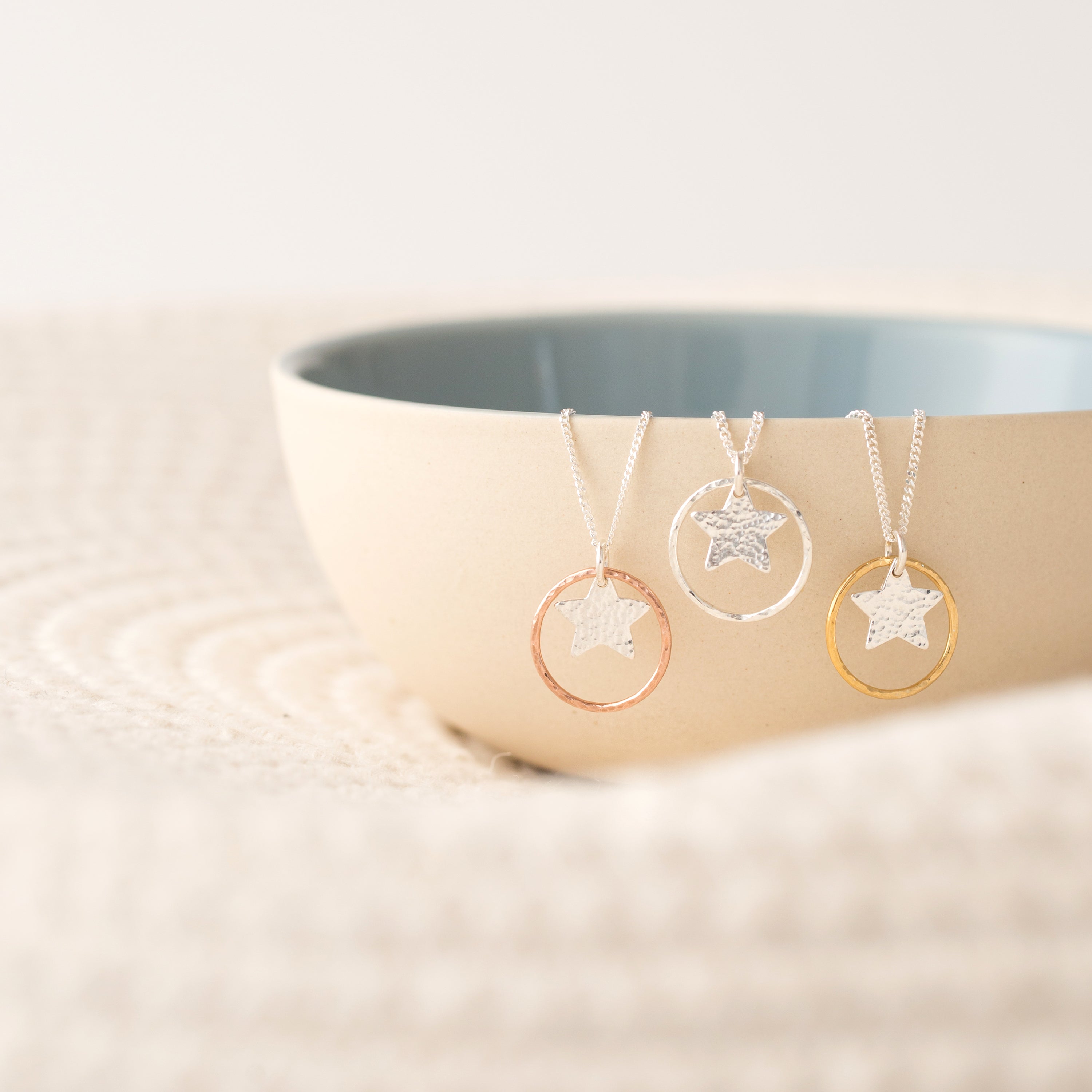 Rose gold halo necklace