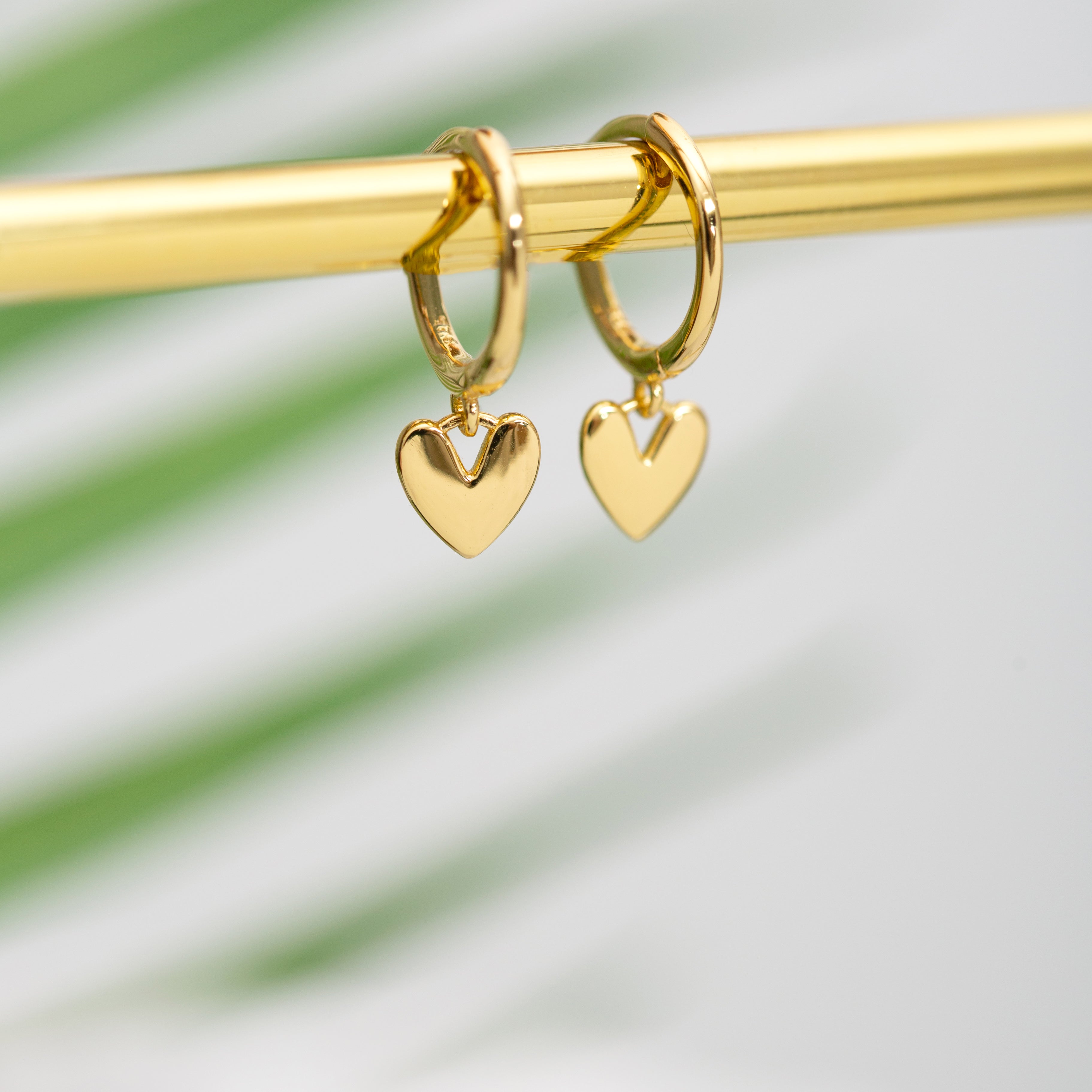 Gold heart huggies