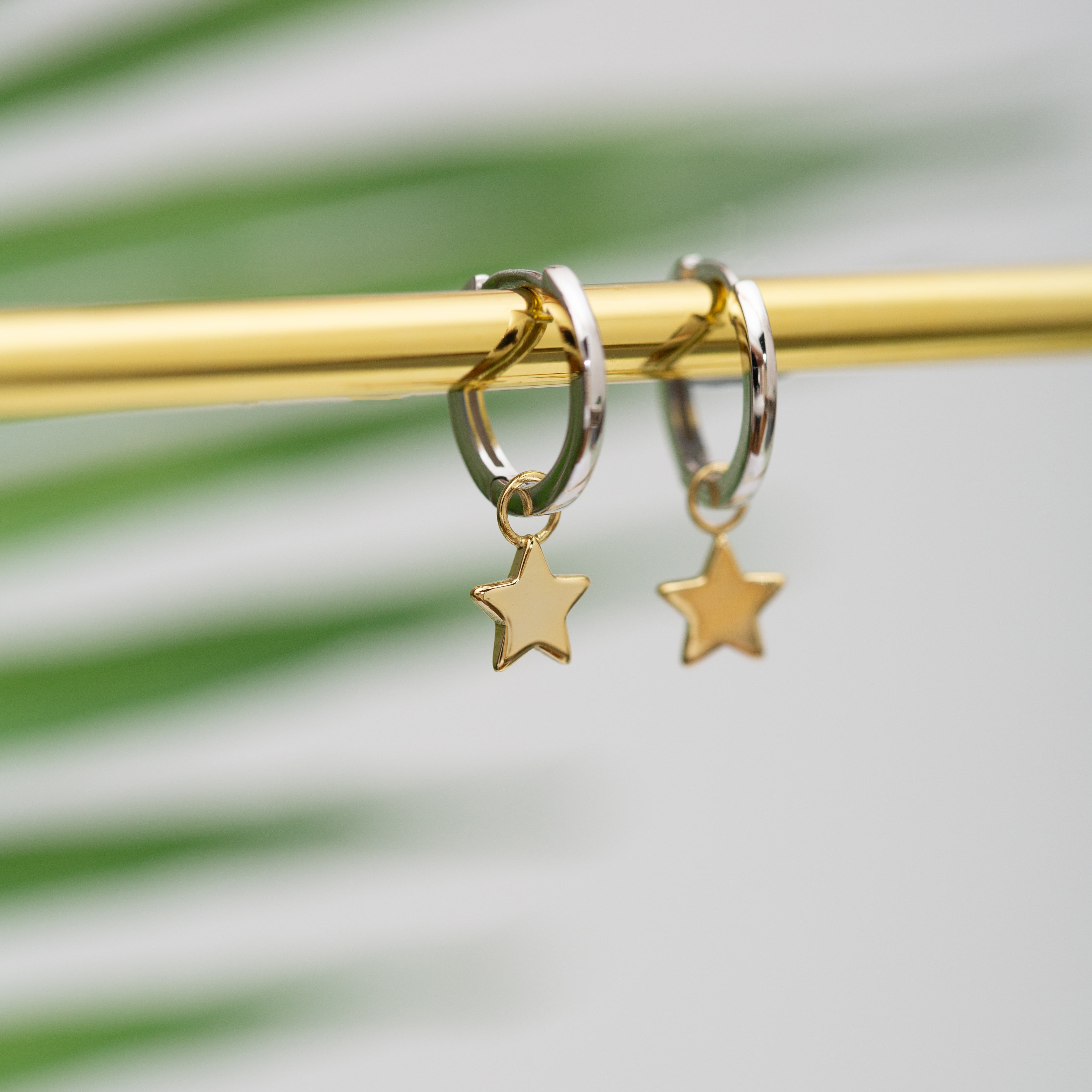 Silver & gold star huggies