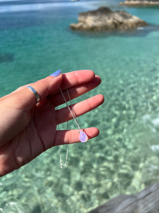 Mermaid Pink Opal Droplet necklace