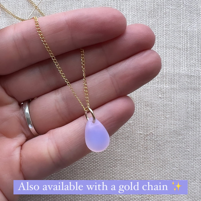 Mermaid Pink Opal Droplet necklace