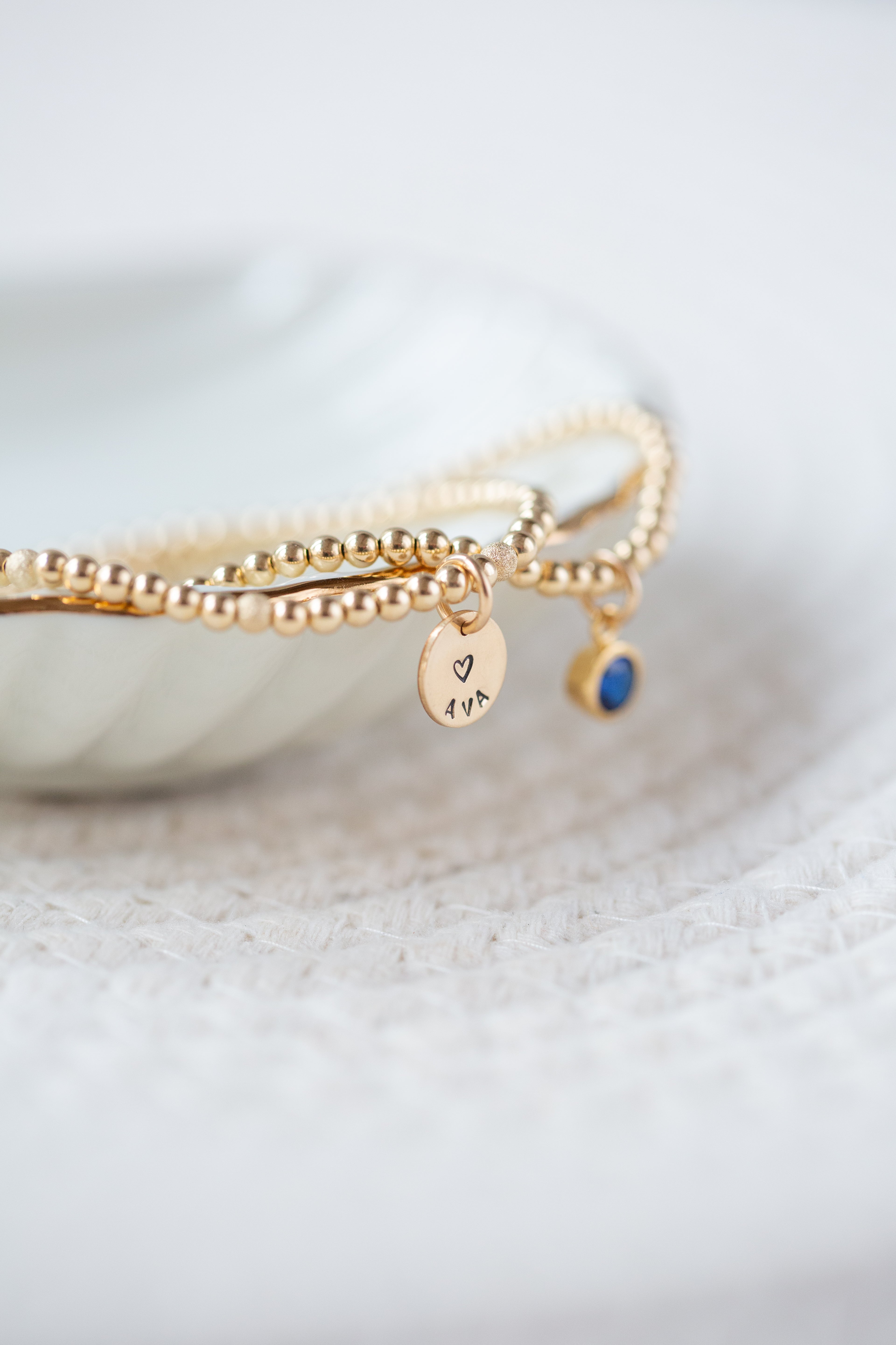 Gold birthstone bracelet