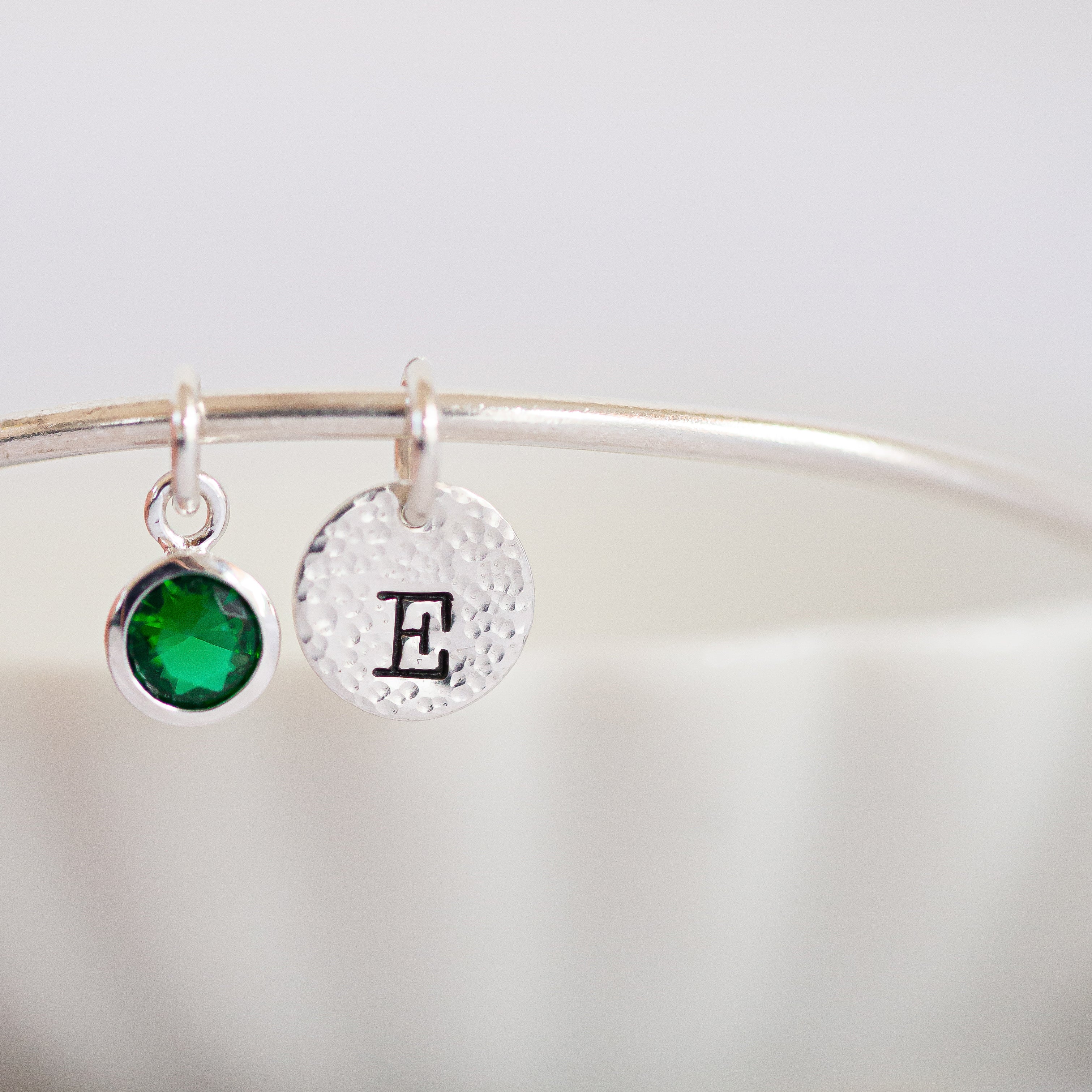 Birthstone & mini disc bangle