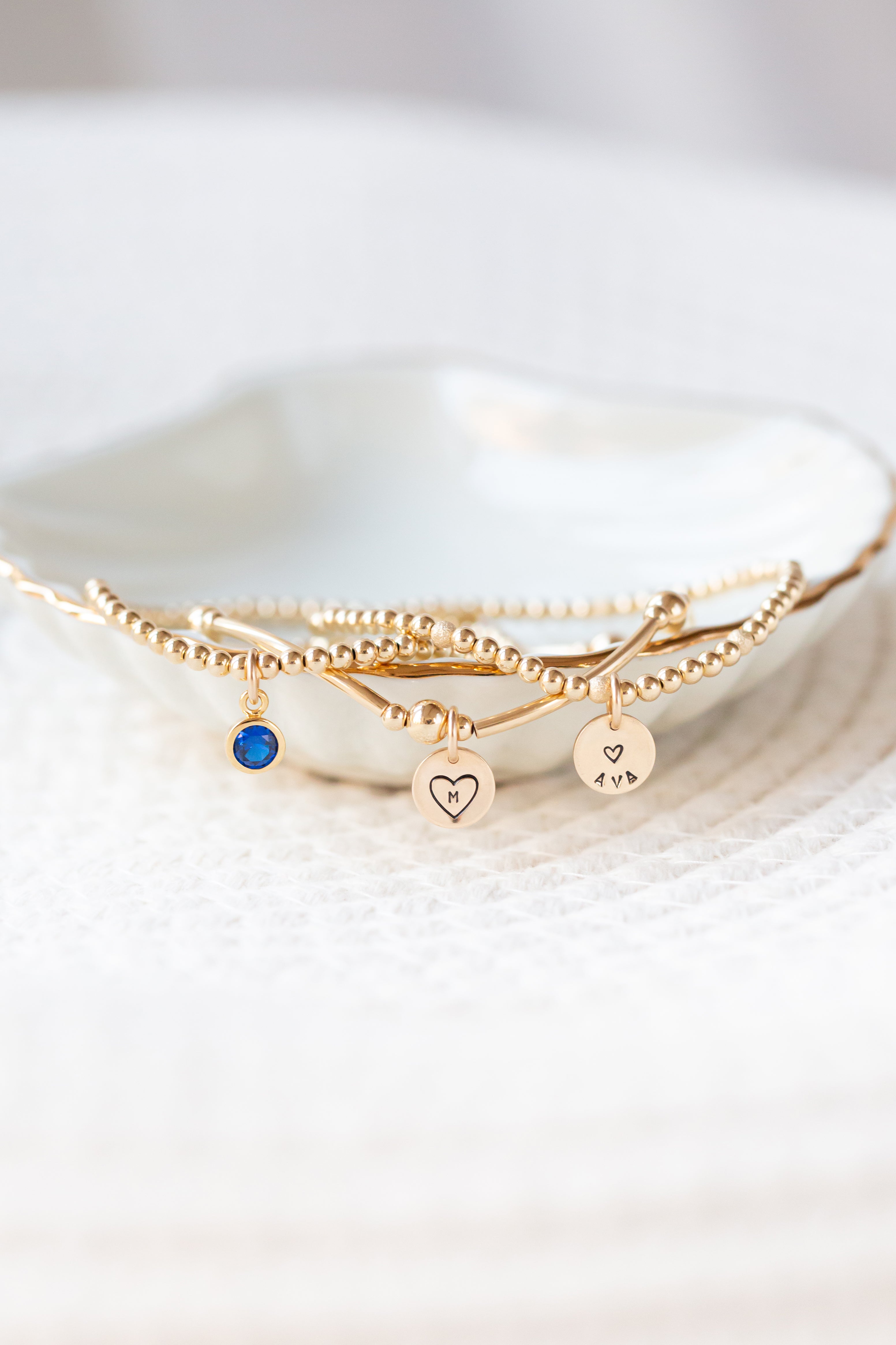 Gold birthstone bracelet