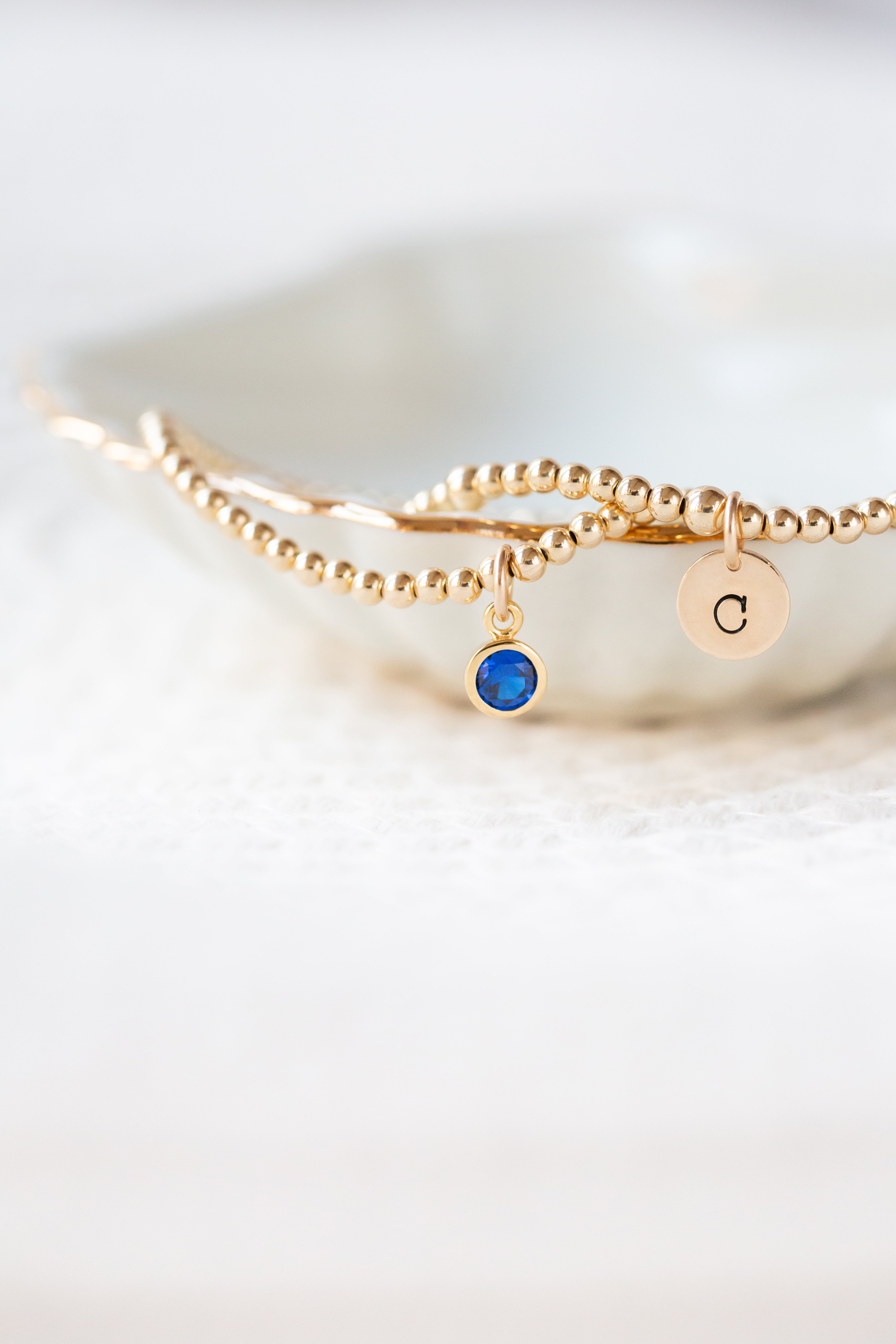 Gold birthstone bracelet