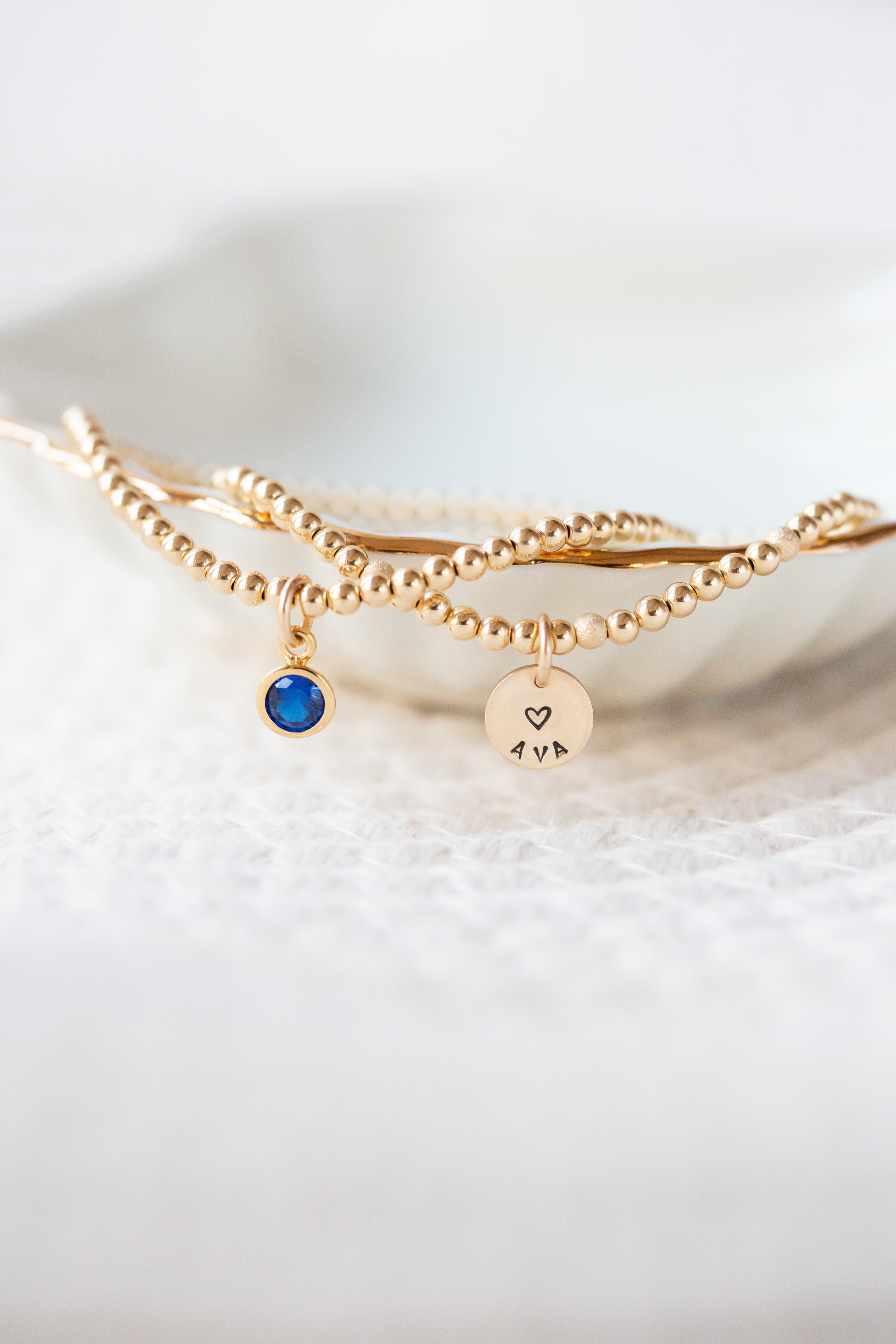 Gold birthstone bracelet