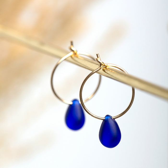 Drop Of The Ocean Hoop Earrings - Coverack