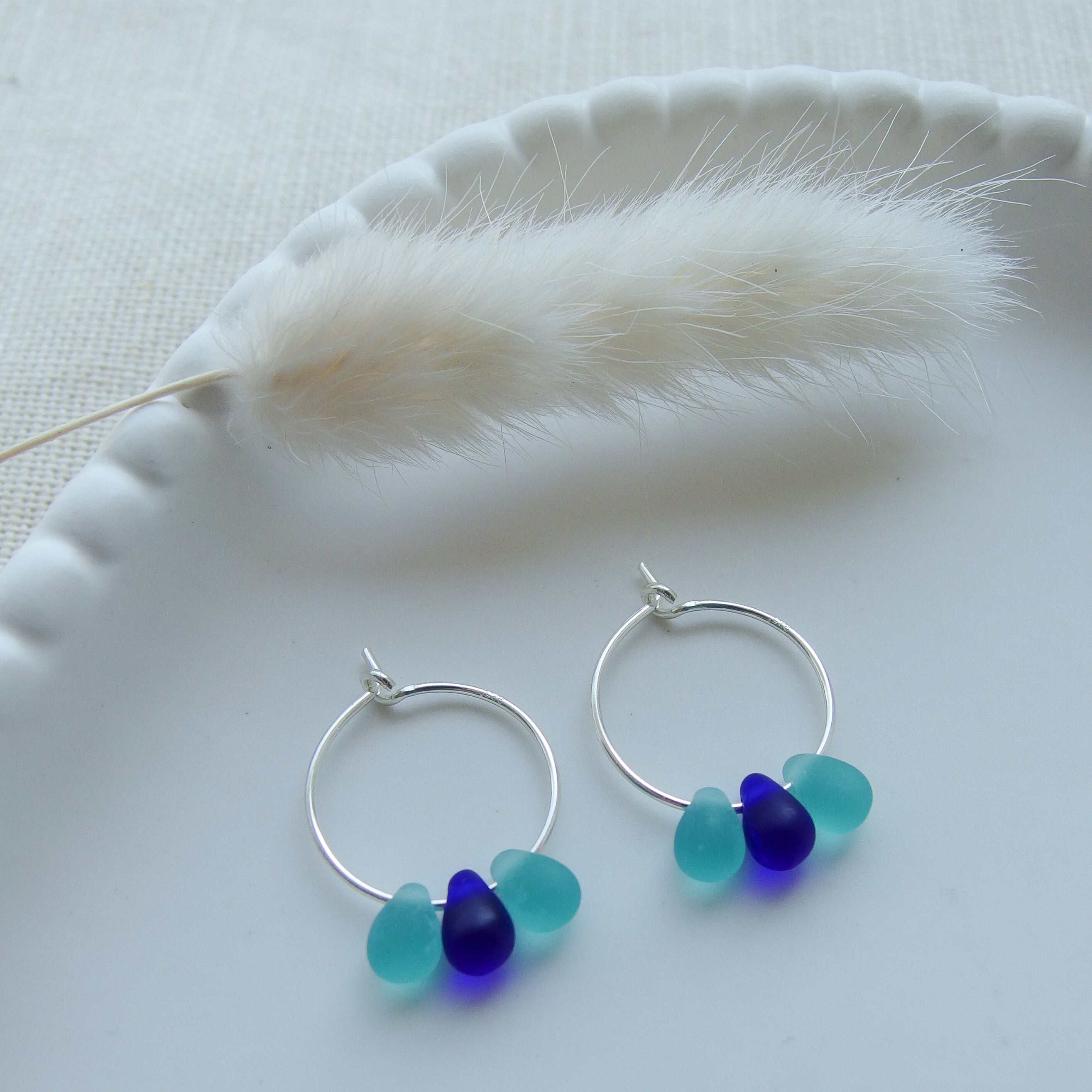 Drop Of The Ocean Hoop Earrings -Lantic