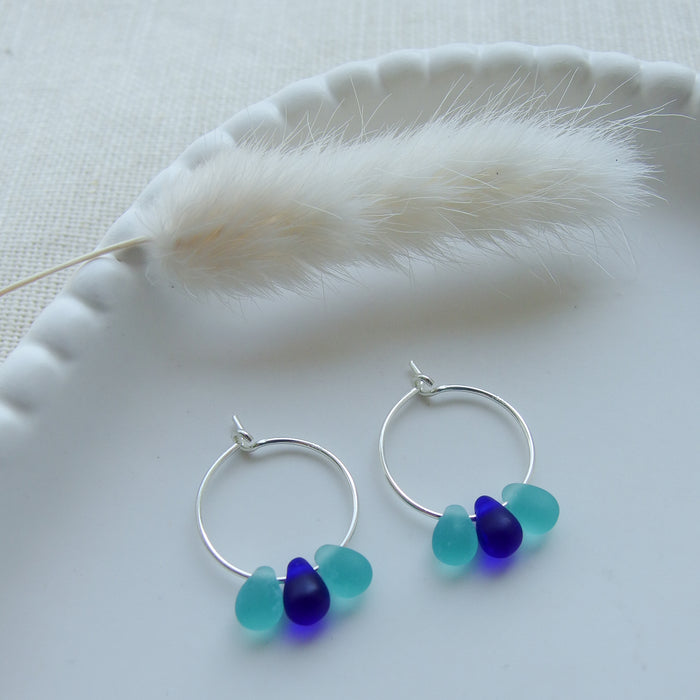 Drop Of The Ocean Hoop Earrings -Lantic