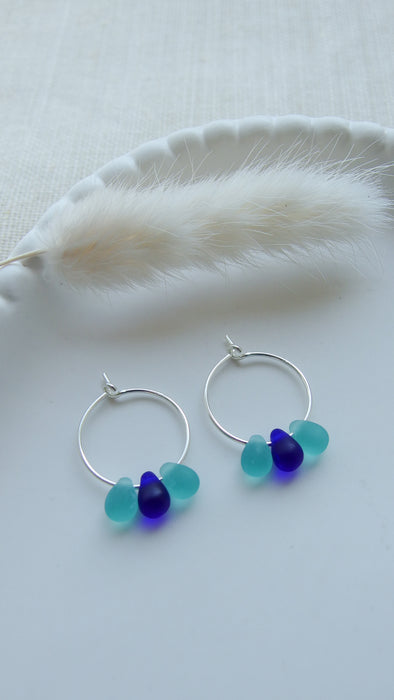 Drop Of The Ocean Hoop Earrings -Lantic