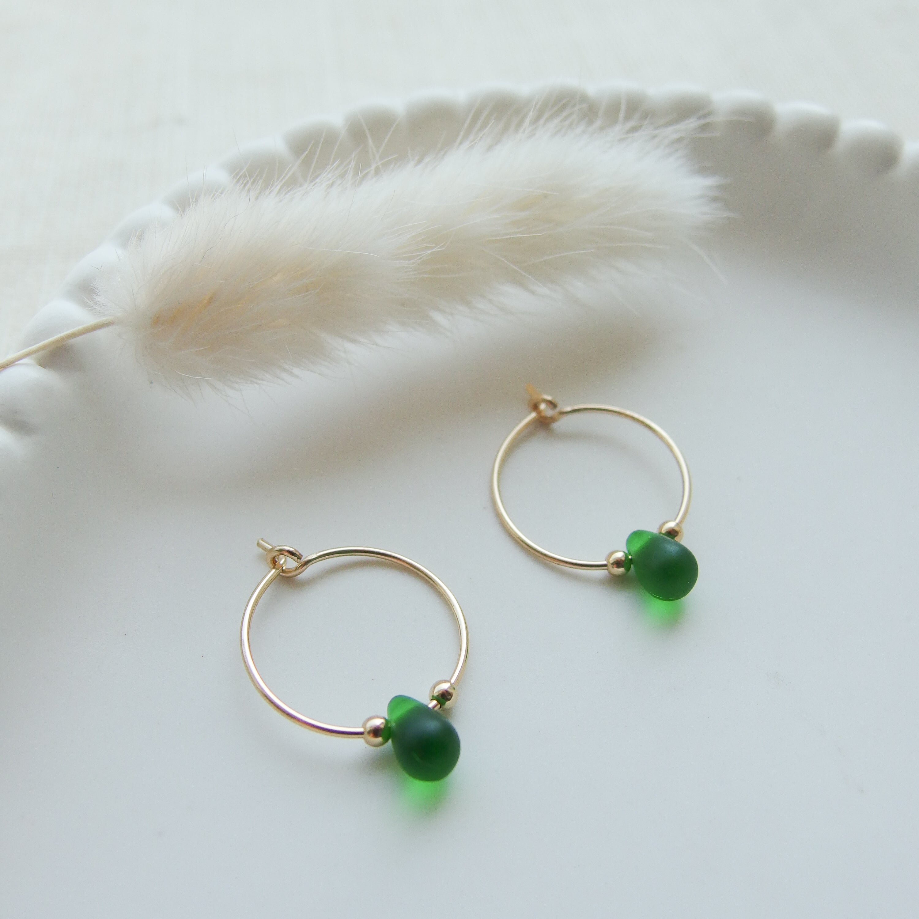 Drop Of The Ocean Hoop Earrings - Portwrinkle