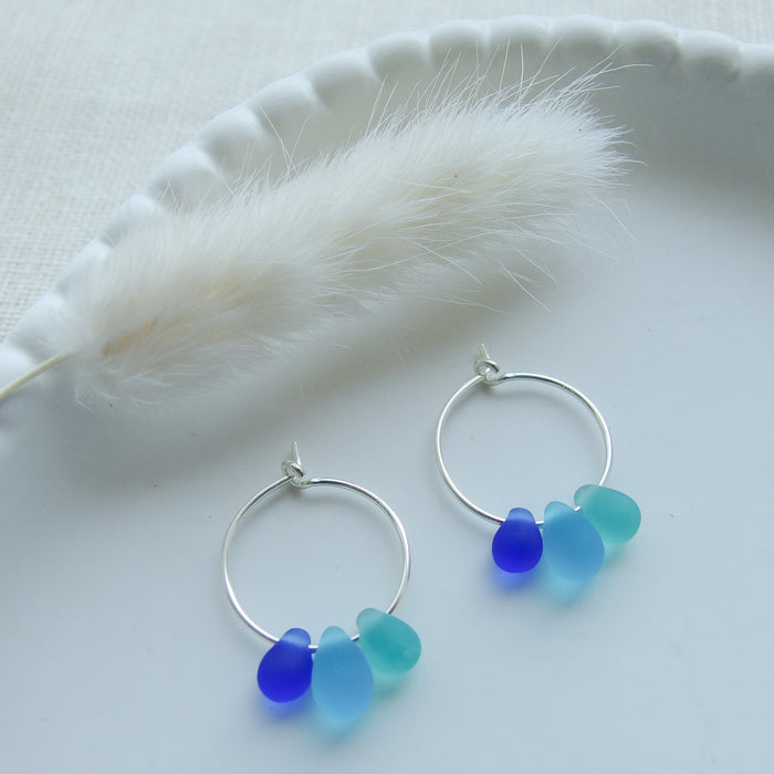 Drop Of The Ocean Hoop Earrings - Crantock