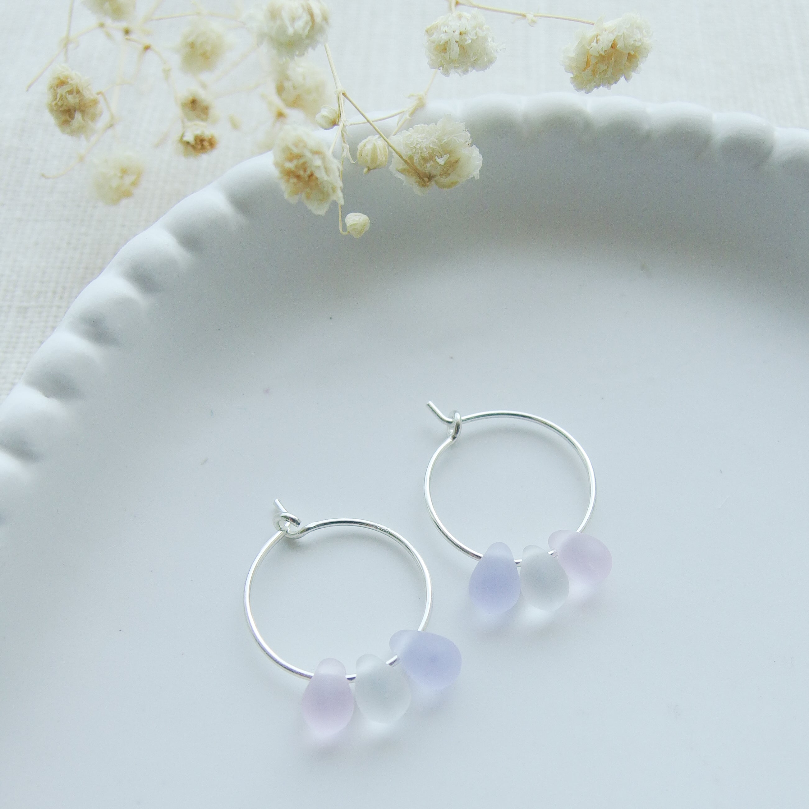 Drop Of The Ocean Hoop Earrings - Pastels