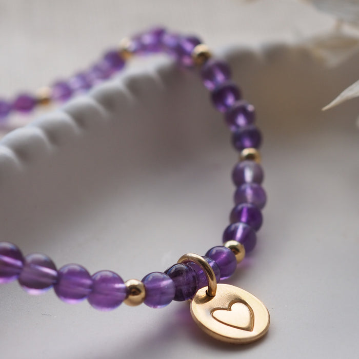 Amethyst & Gold Anklet