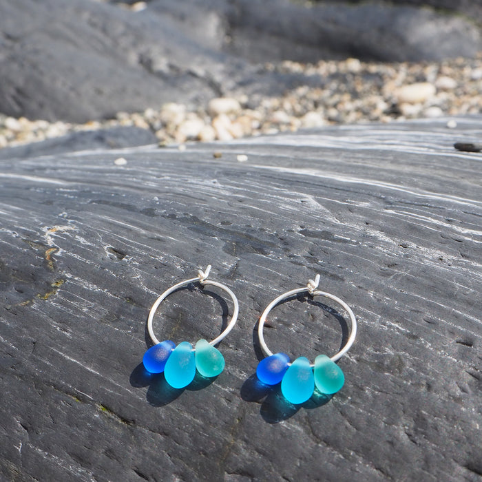 Drop Of The Ocean Hoop Earrings - Crantock