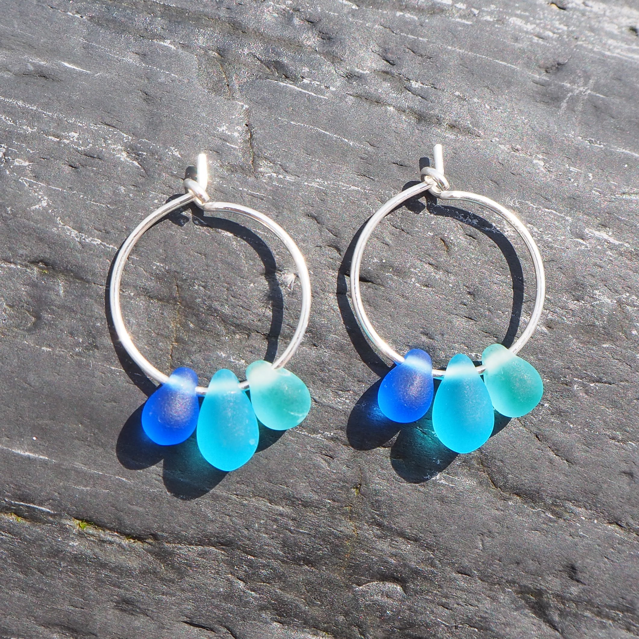 Drop Of The Ocean Hoop Earrings - Crantock