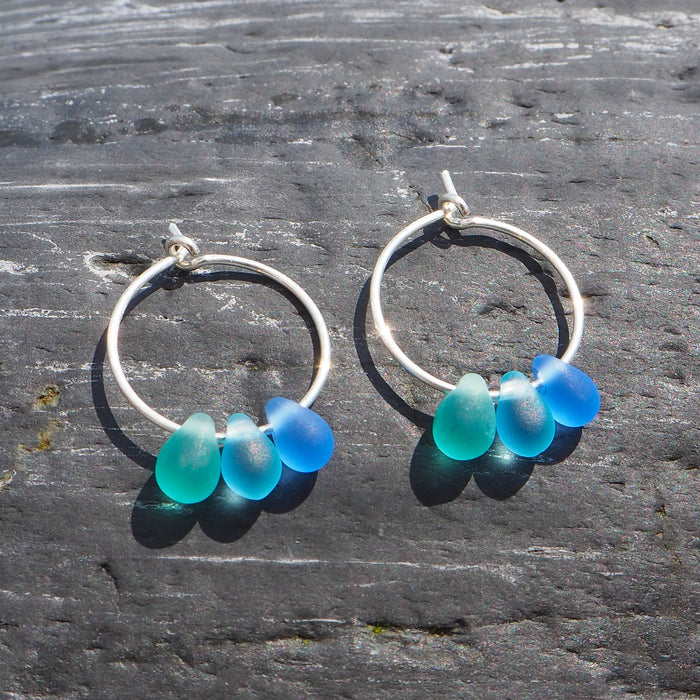 Drop Of The Ocean Hoop Earrings - Polzeath