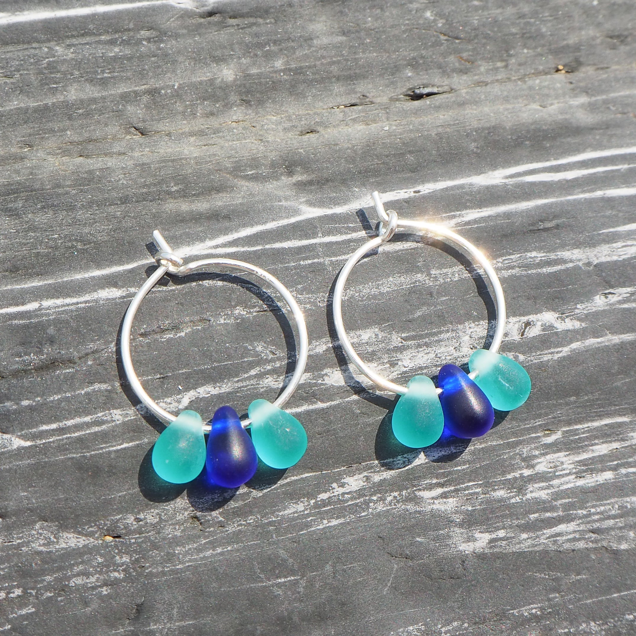 Drop Of The Ocean Hoop Earrings -Lantic