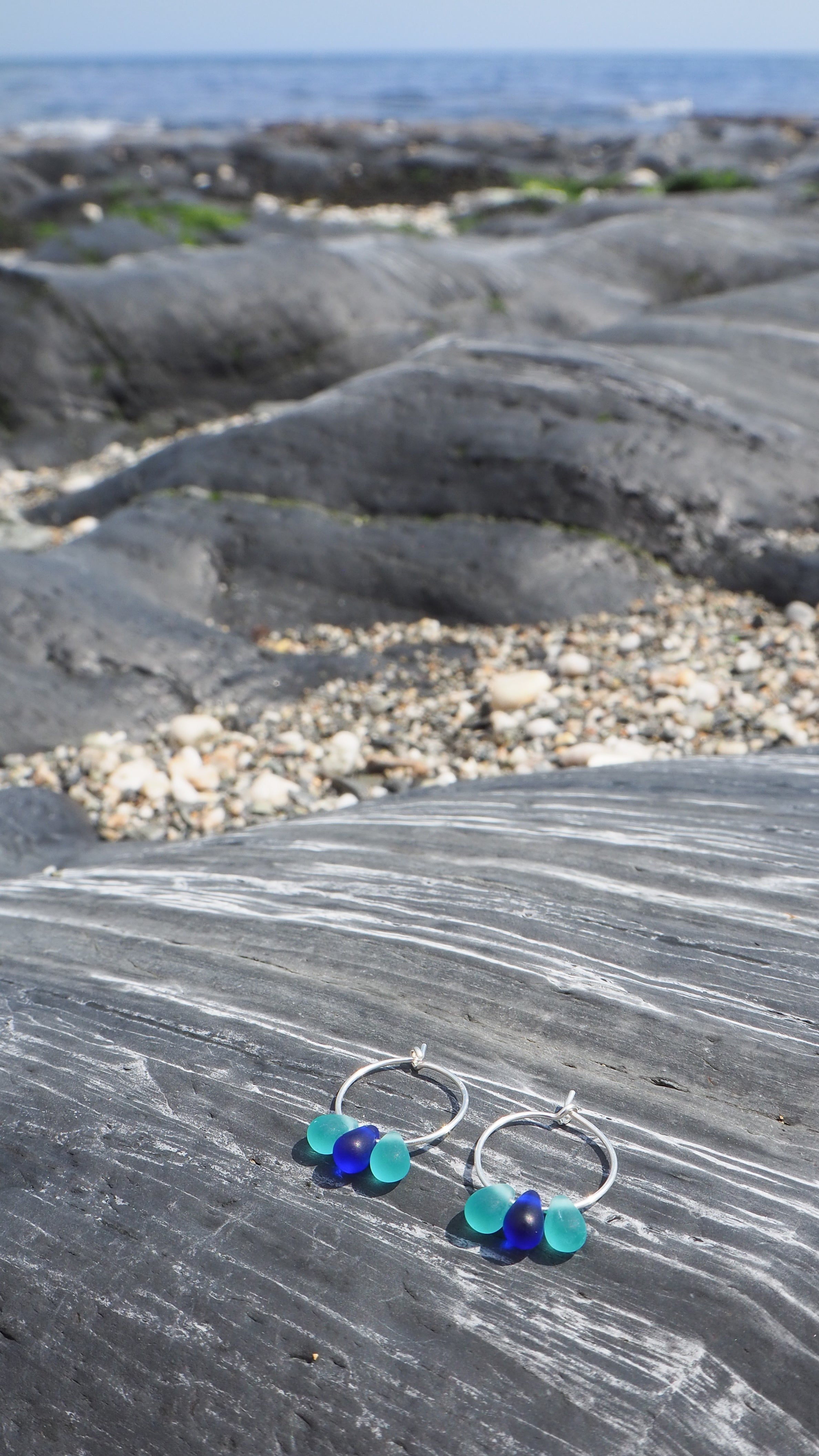 Drop Of The Ocean Hoop Earrings -Lantic