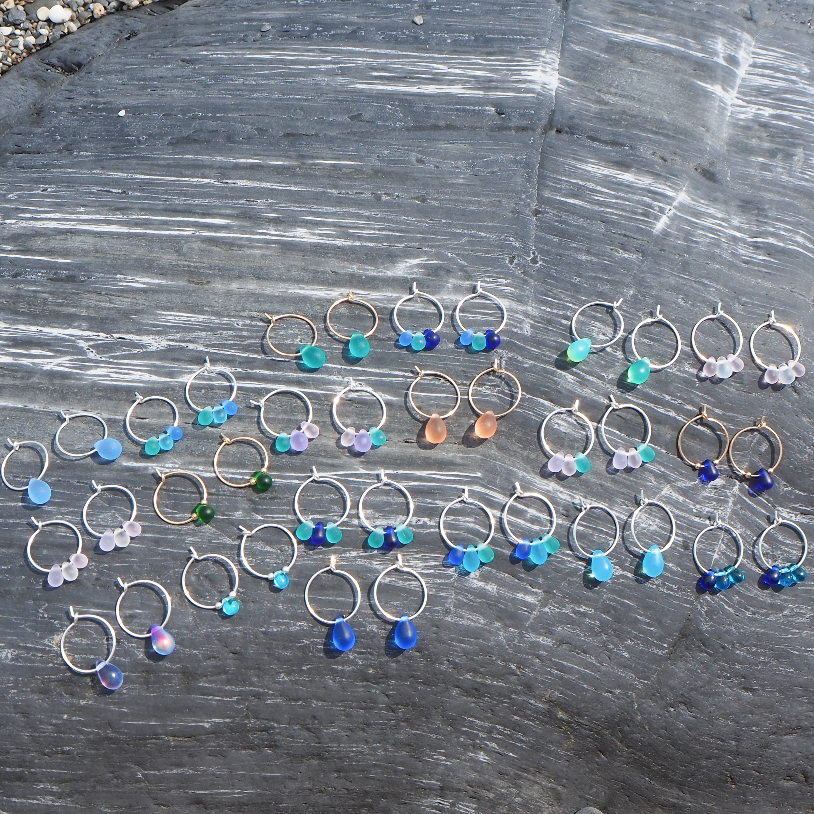 Drop Of The Ocean Hoops - Cornflower