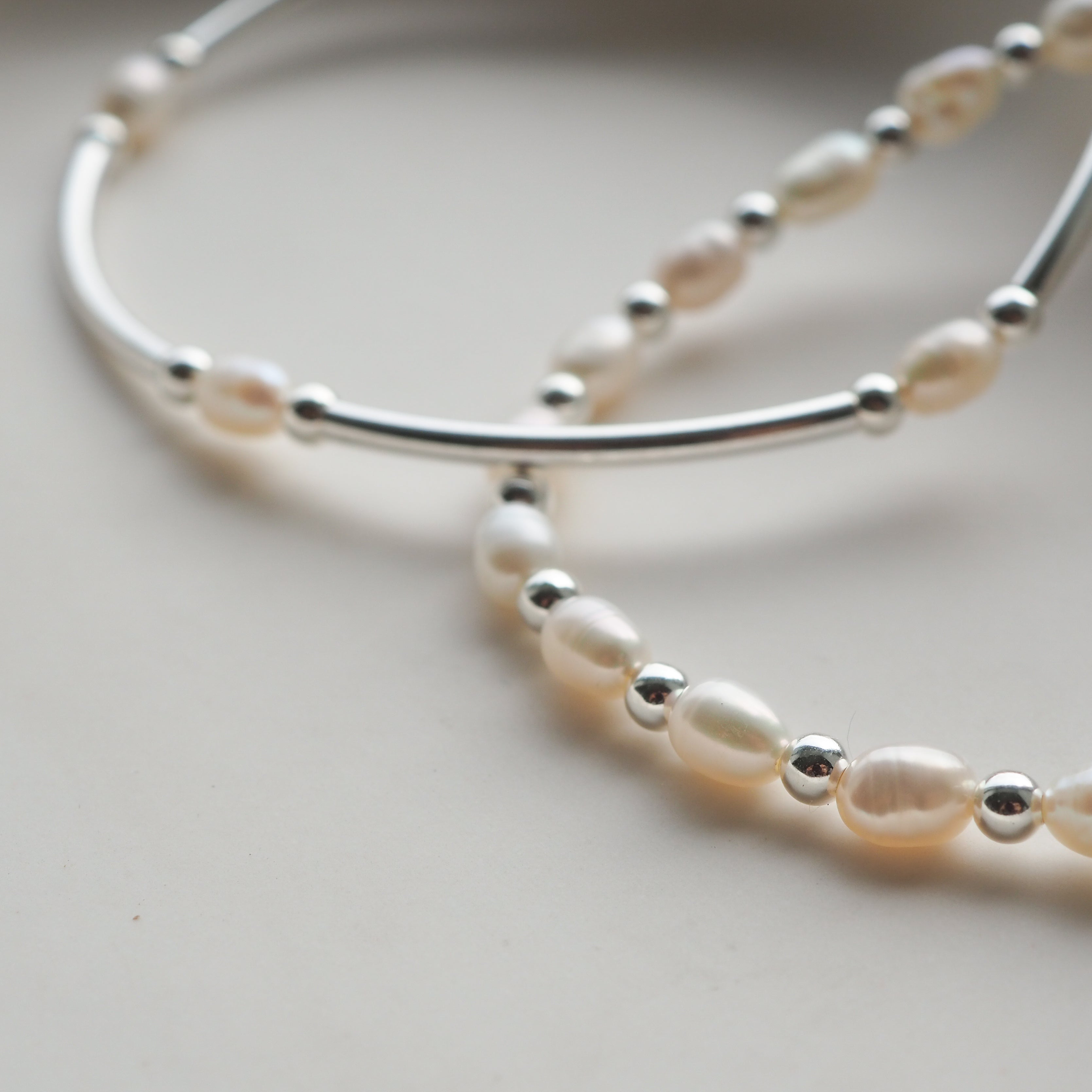 Sterling silver pearl bracelet