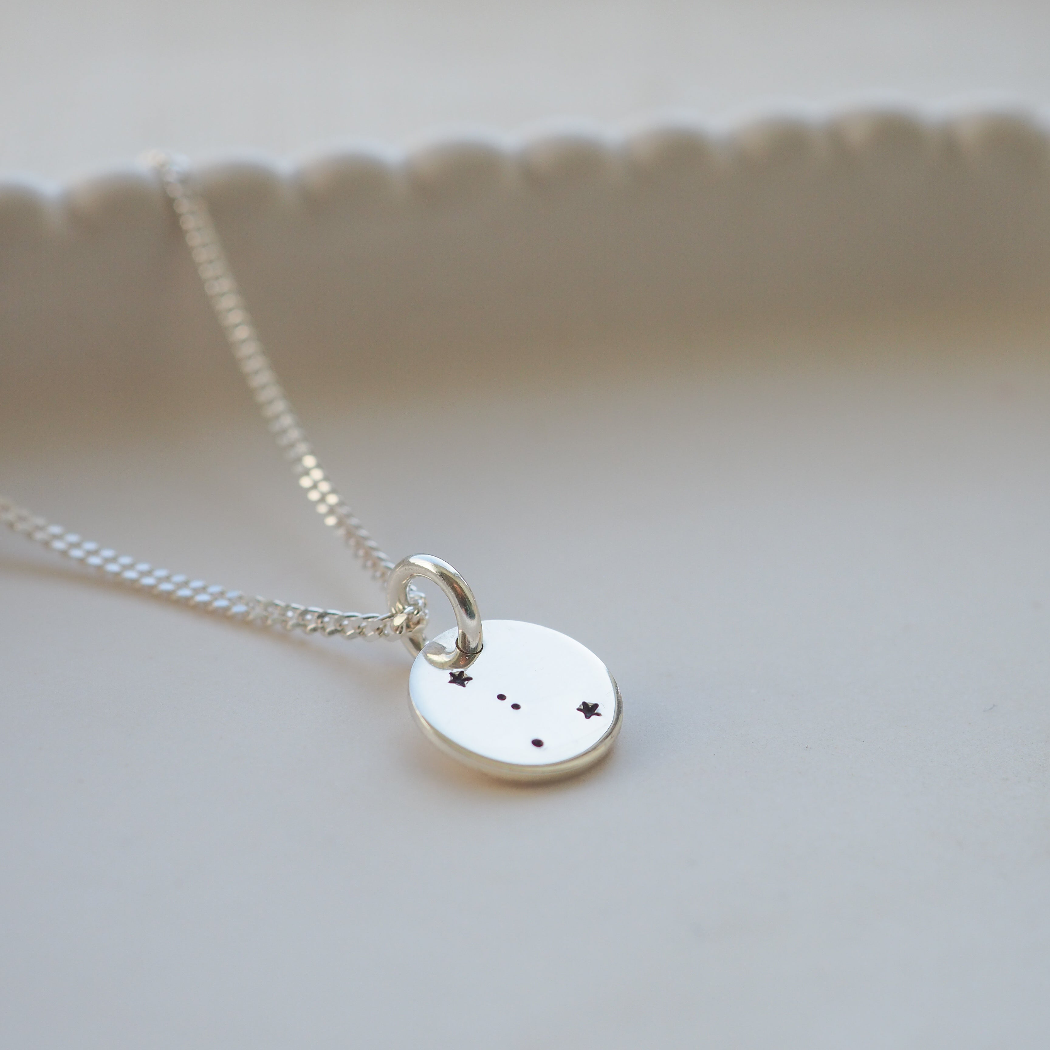 Silver Constellation Disc Necklace