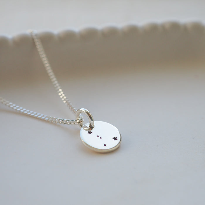 Silver Constellation Disc Necklace