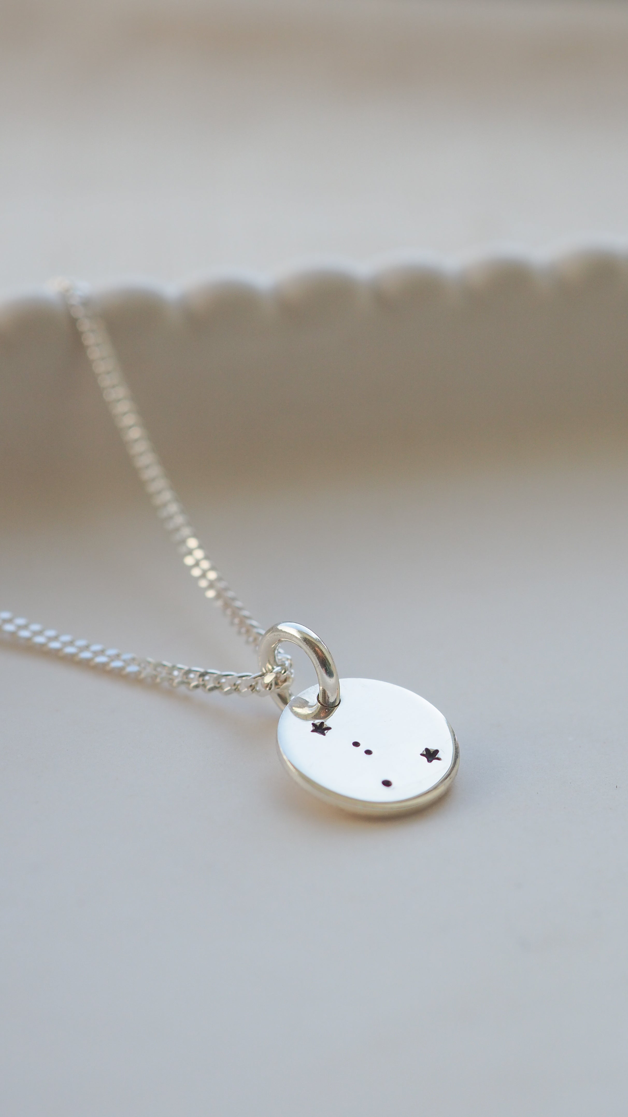 Silver Constellation Disc Necklace