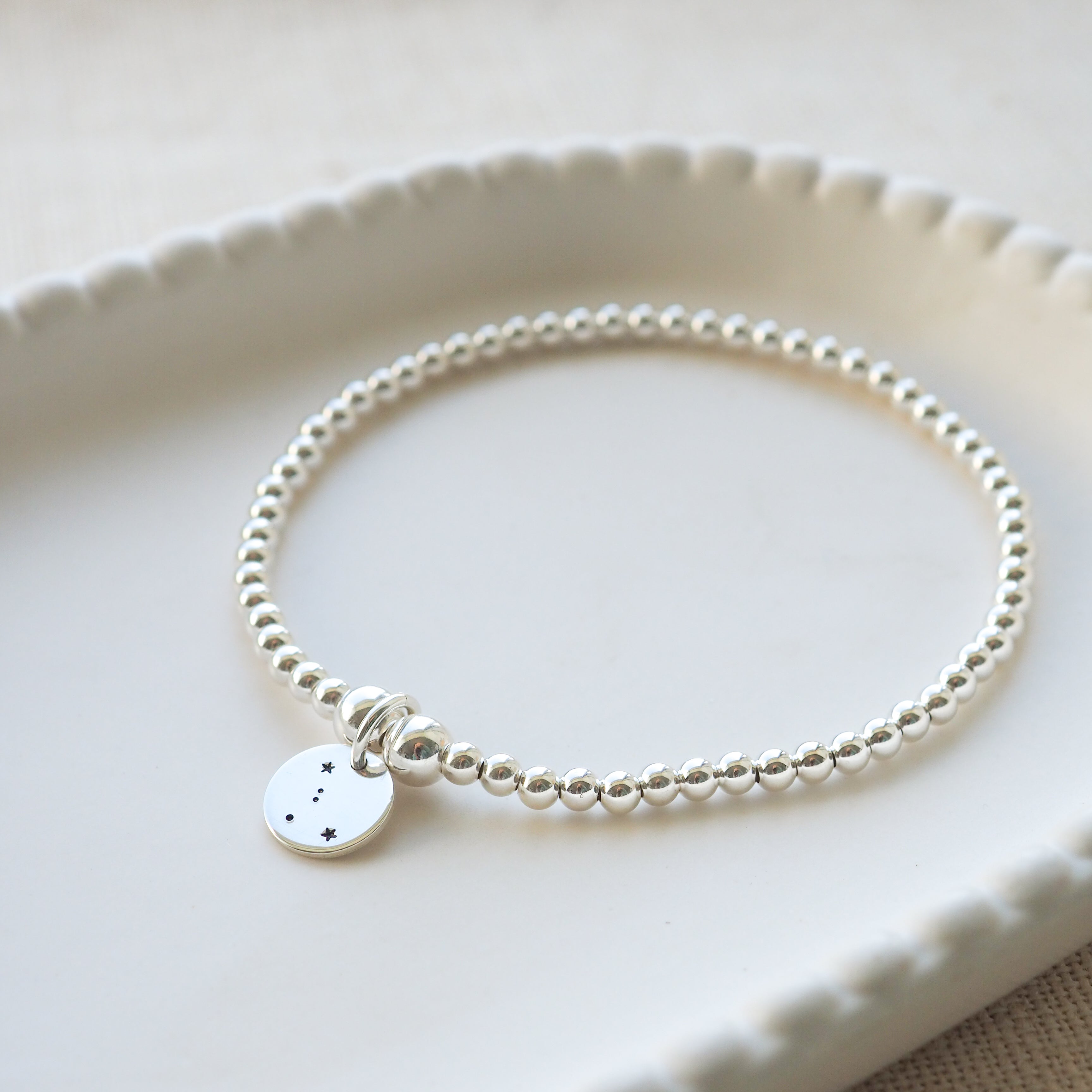 Silver Constellation Disc Bracelet