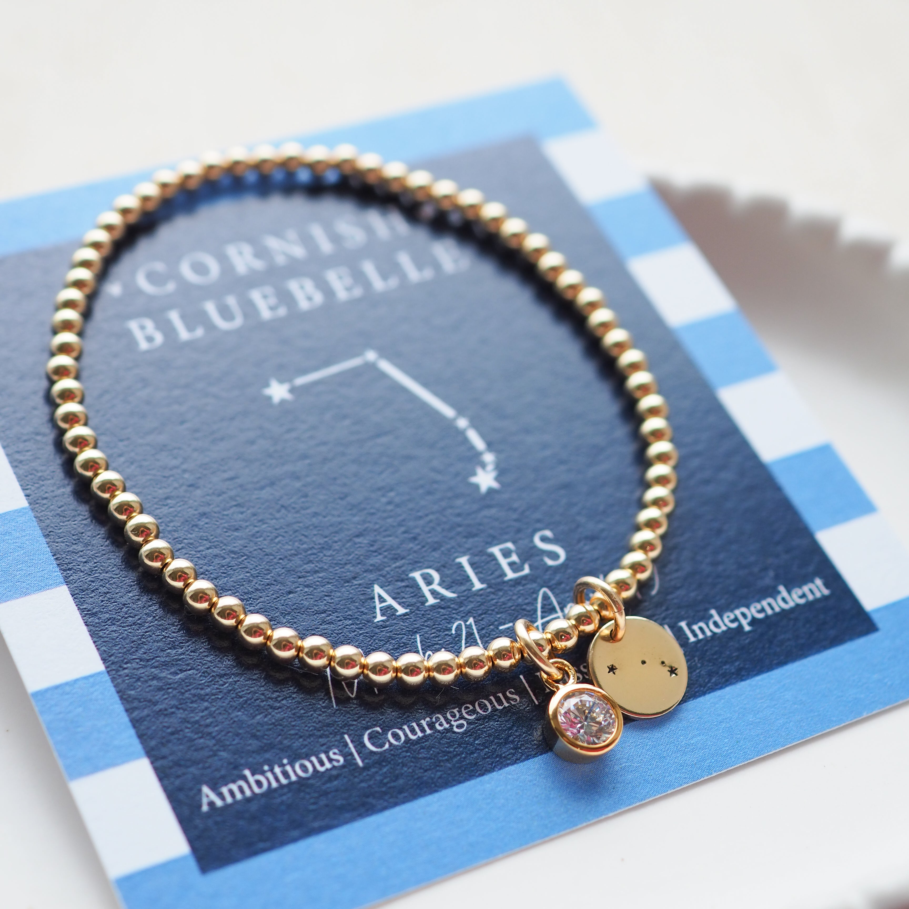 Gold Constellation Disc & Birthstone Bracelet