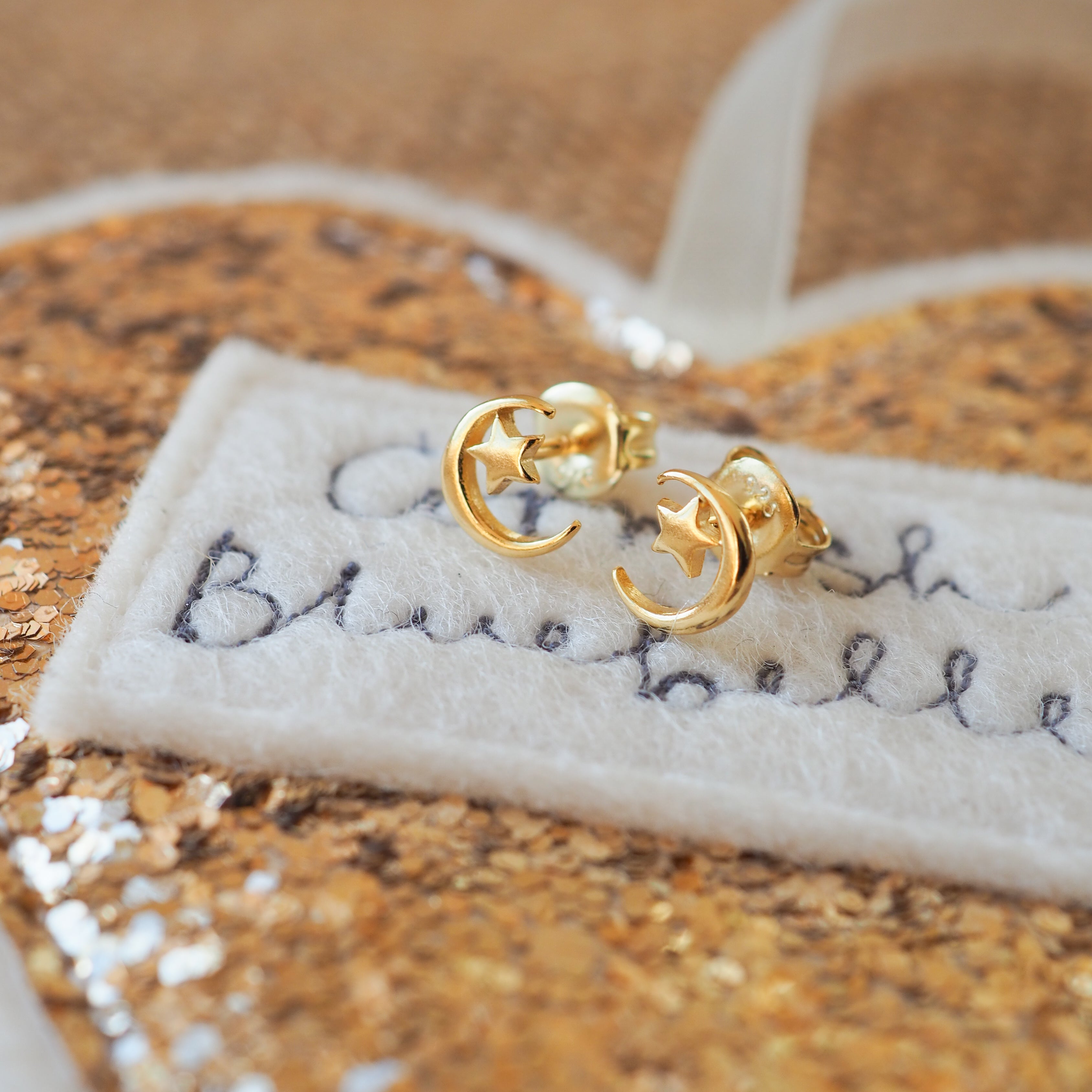 SALE - Moon and star studs